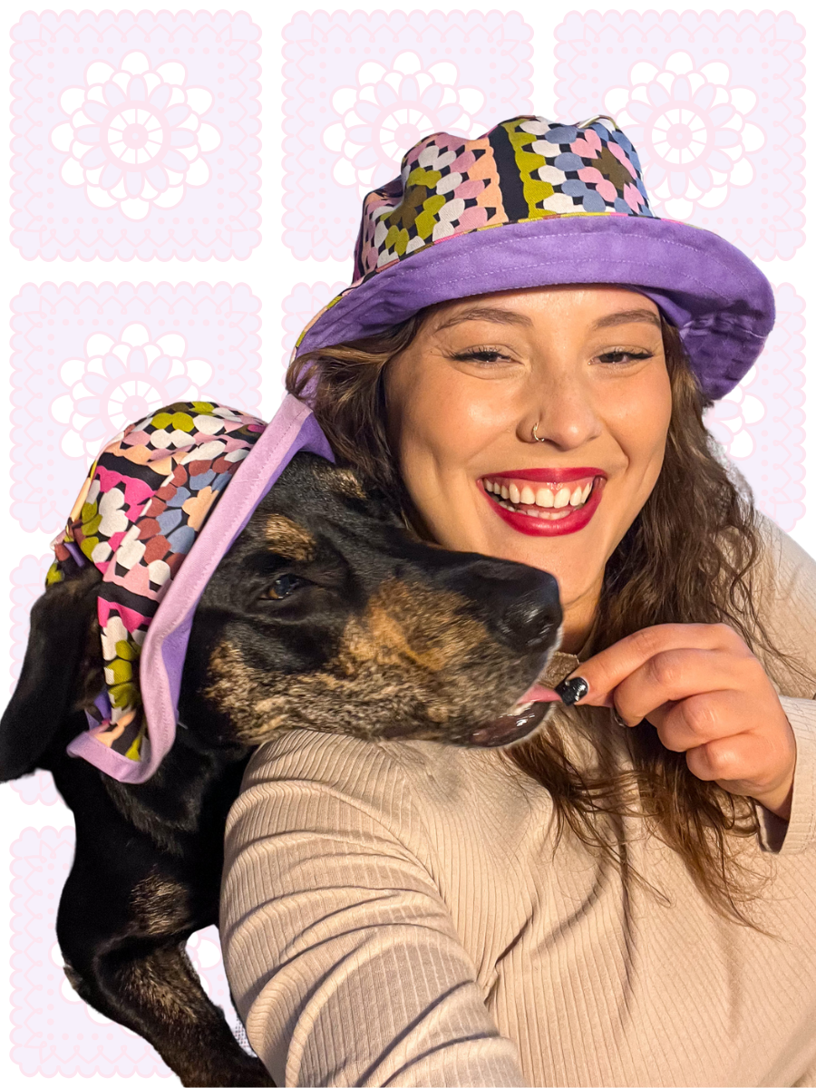 Matching Dog and Owner Crochet Print Reversible Bucket Hats