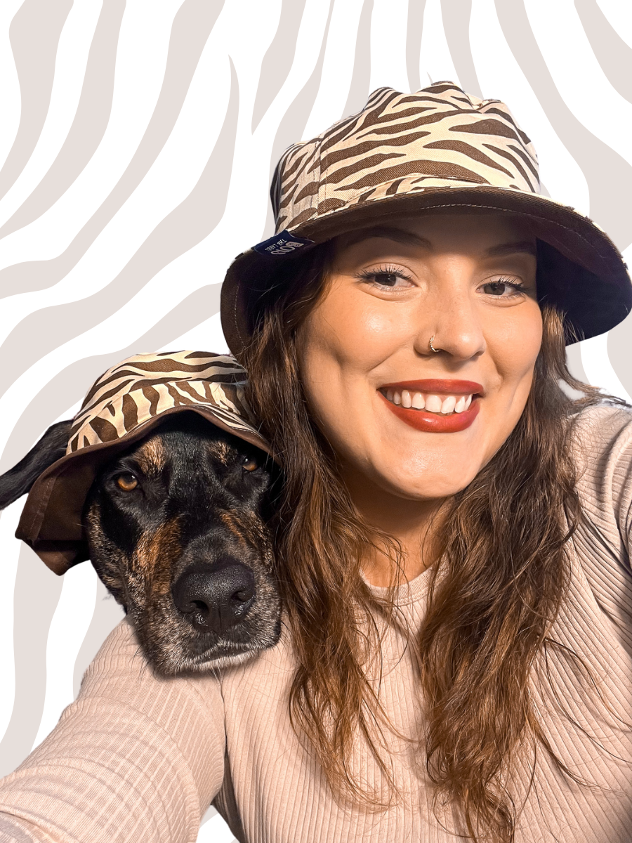 Matching Dog and Owner Zebra Reversible Bucket Hats