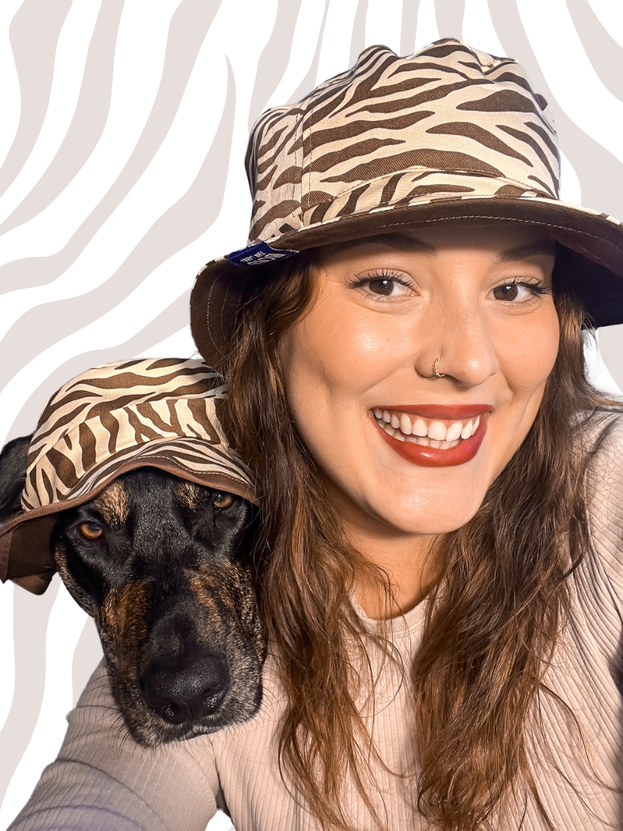 Matching Dog and Owner Zebra Reversible Bucket Hats