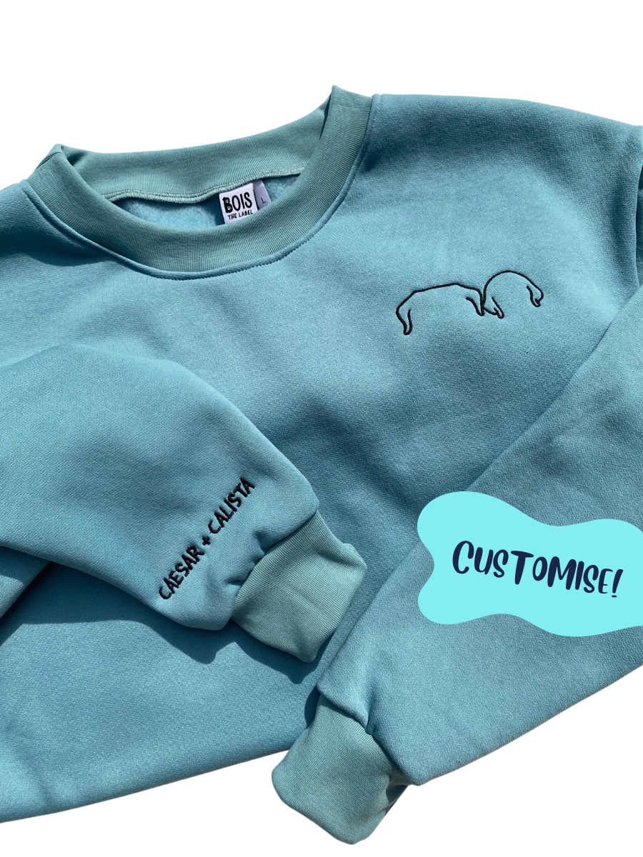 Custom Pet Ear Line Drawing Crewneck