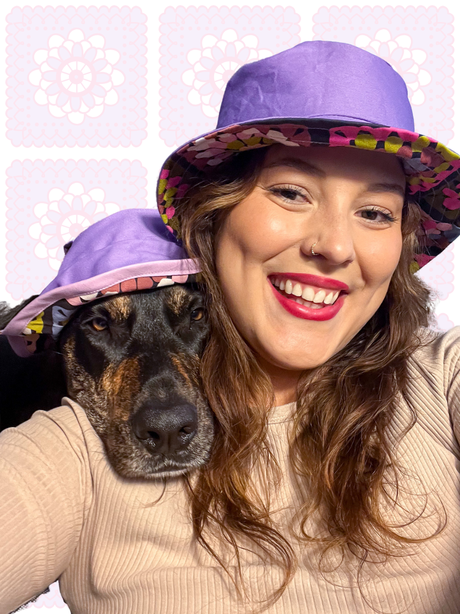 Matching Dog and Owner Crochet Print Reversible Bucket Hats