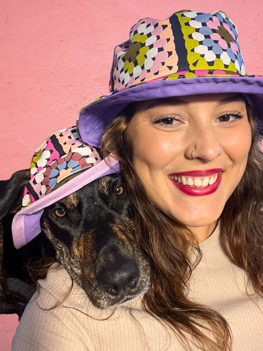 Matching Dog and Owner Crochet Print Reversible Bucket Hats