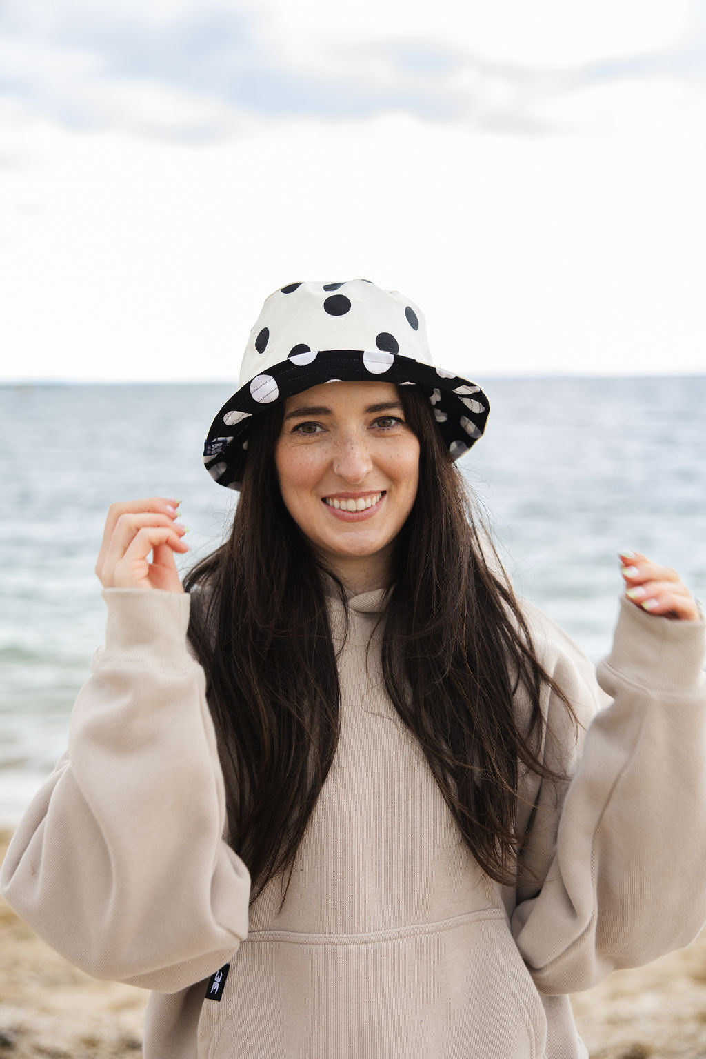 Polka Dot Human Reversible Bucket Hat