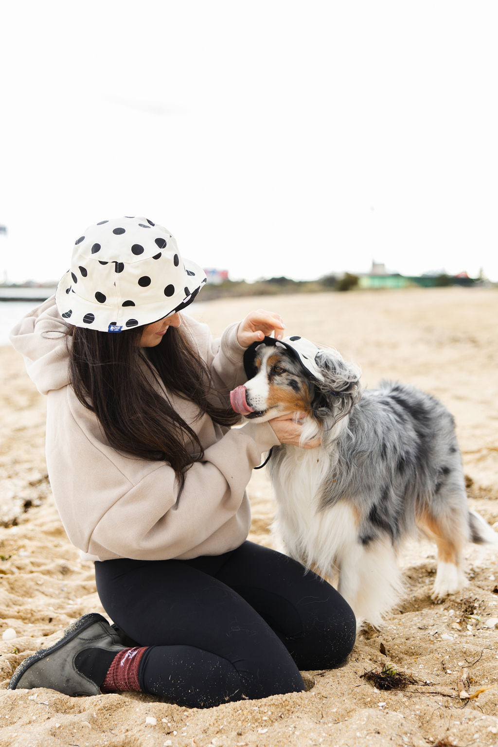 Matching Dog and Owner Polka Dot Reversible Bucket Hats