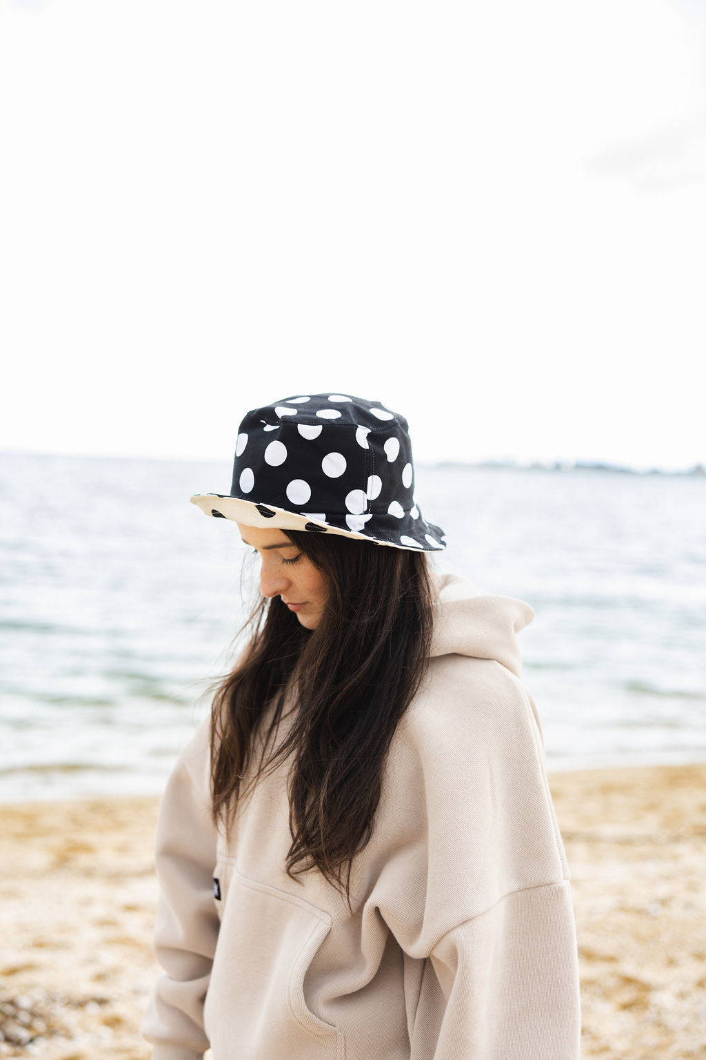 Polka Dot Human Reversible Bucket Hat