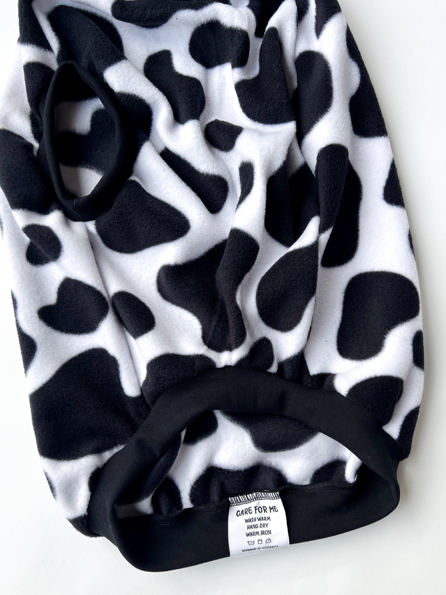 Cow Print Sleeveless Dog Jumper