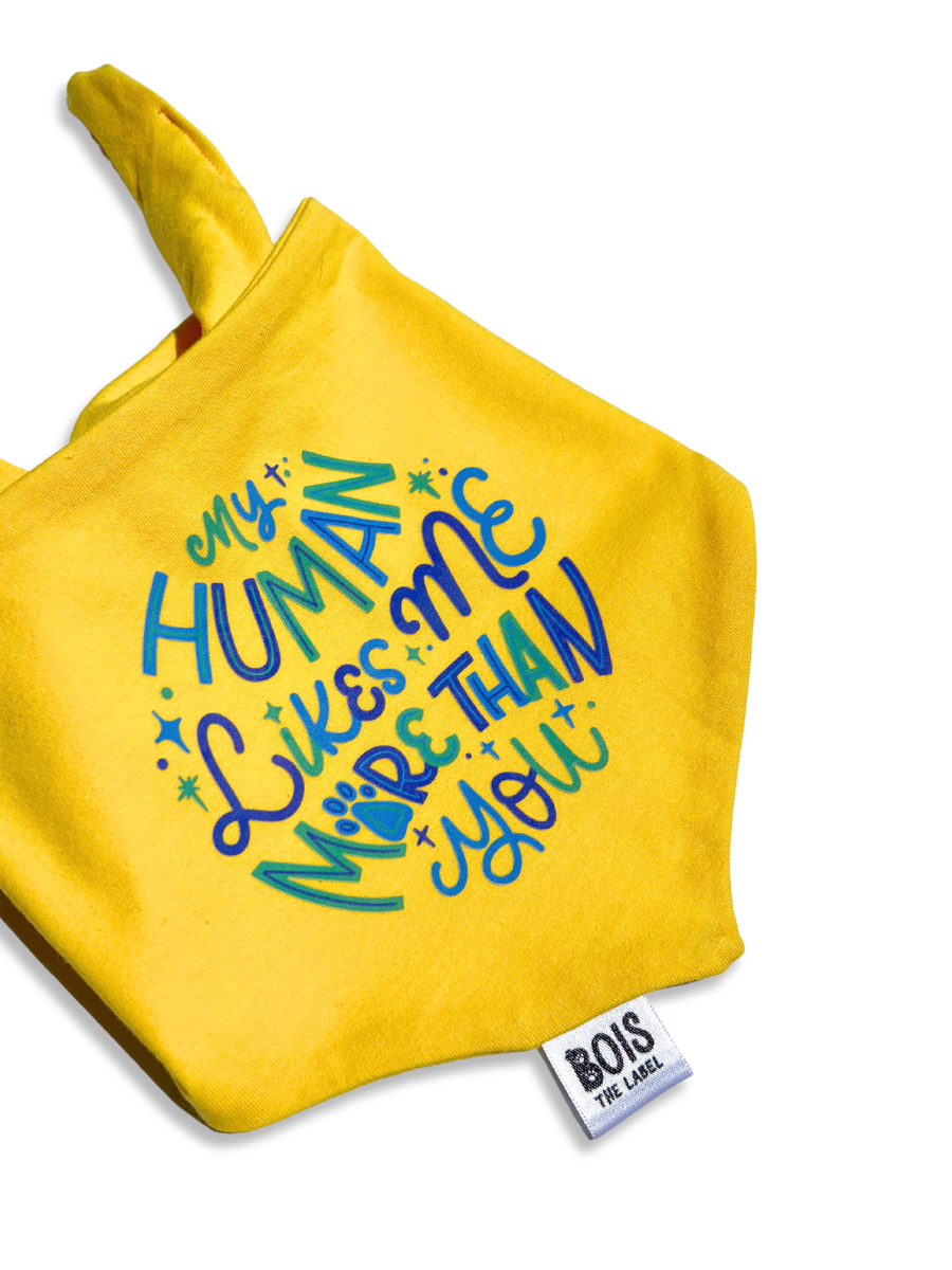 "My Human Likes Me More Than You" x BubblyType Dog Bandana