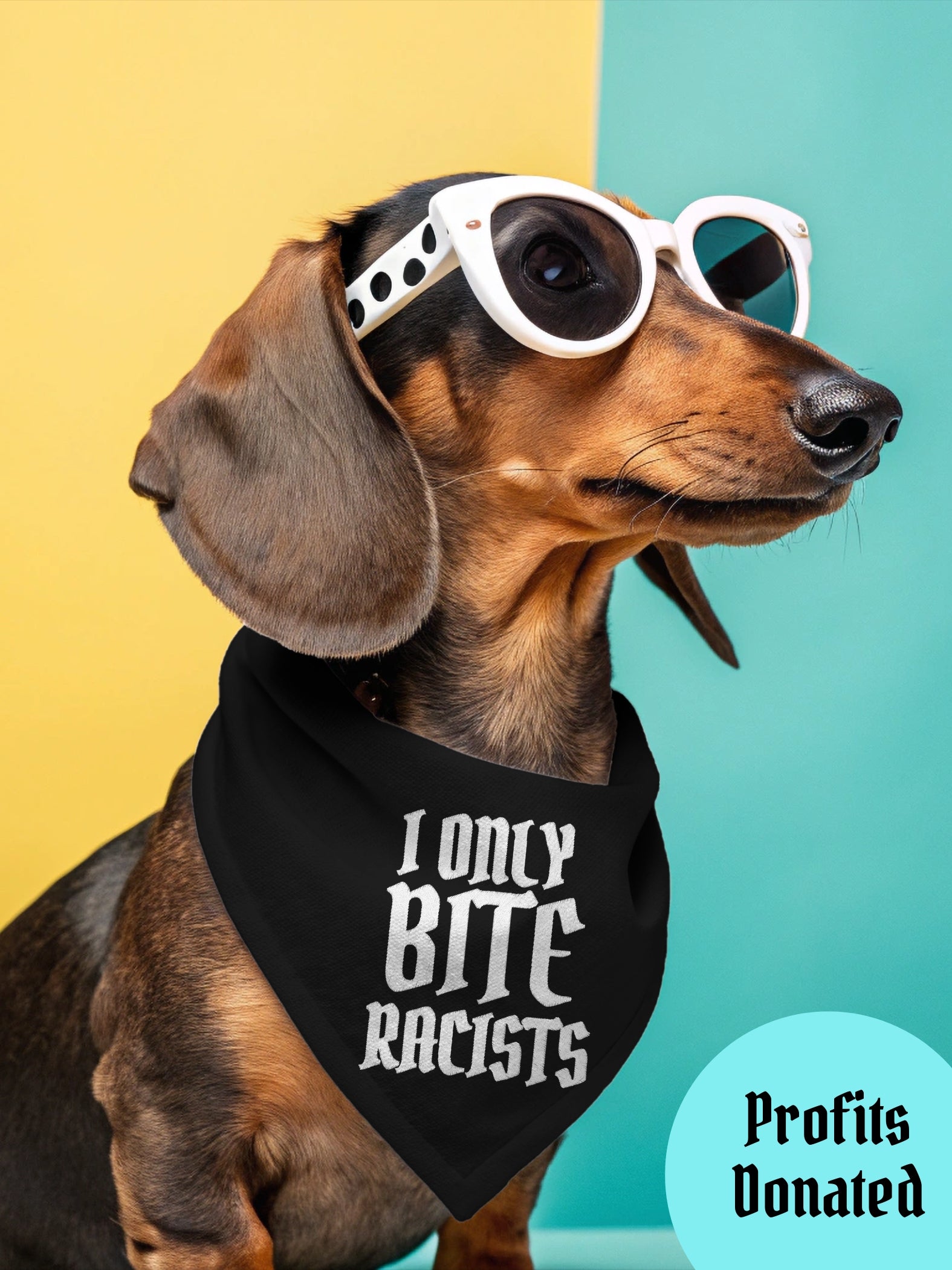 'I Only Bite Rac*sts' Dog Bandana