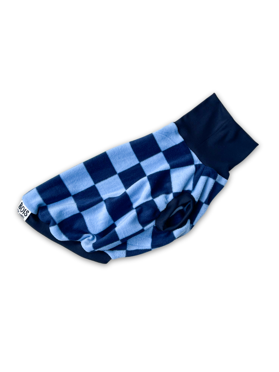 Blueberry Checker Sleeveless Dog Jumper