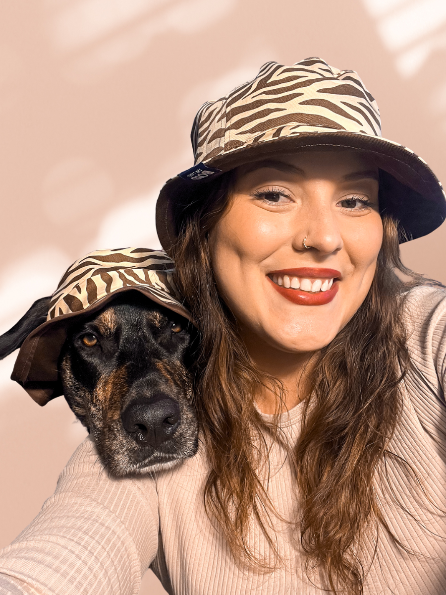 Matching Dog and Owner Zebra Reversible Bucket Hats
