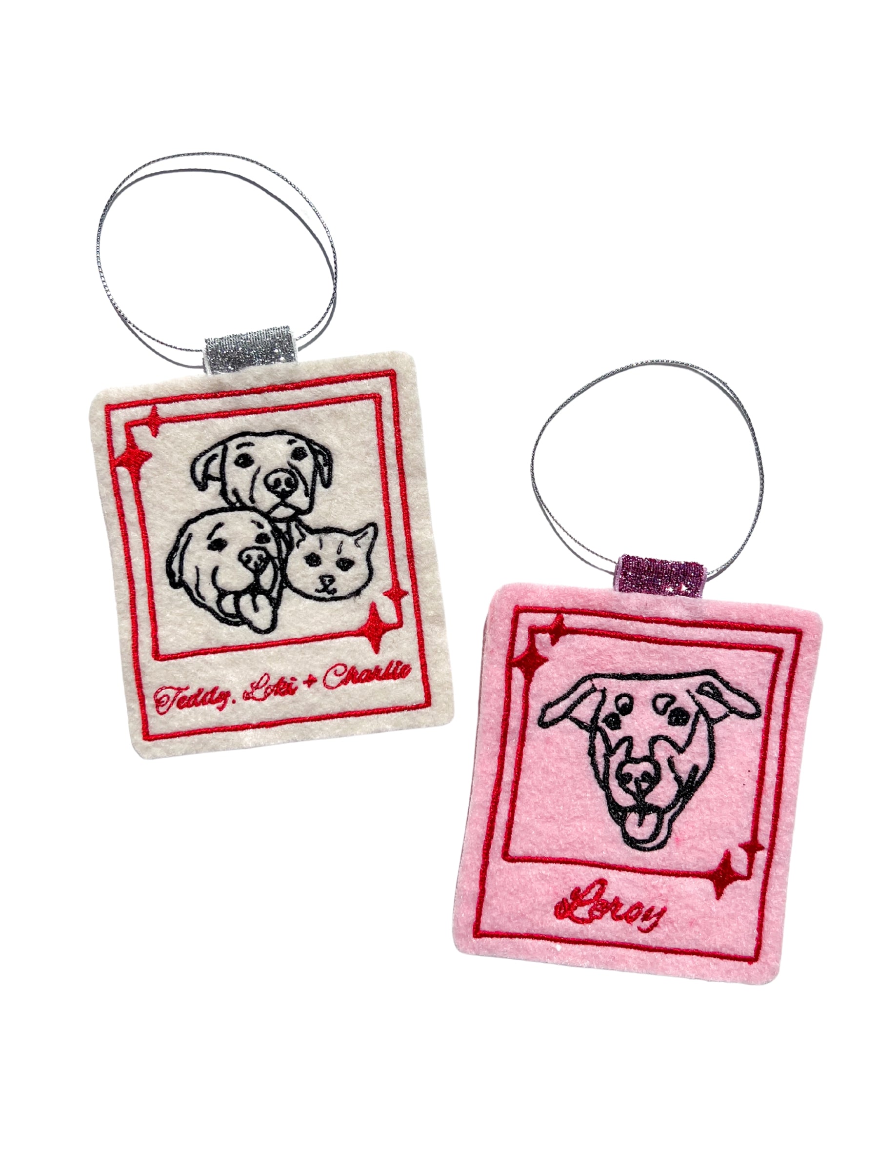 Custom Felt Pet Line Portrait Ornament