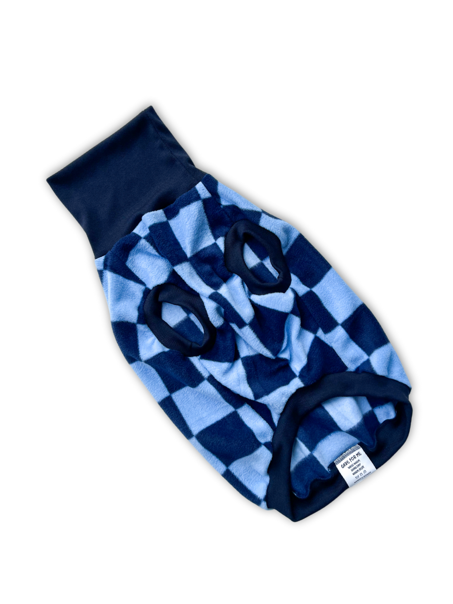 Blueberry Checker Sleeveless Dog Jumper