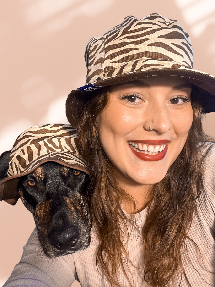 Matching Dog and Owner Zebra Reversible Bucket Hats