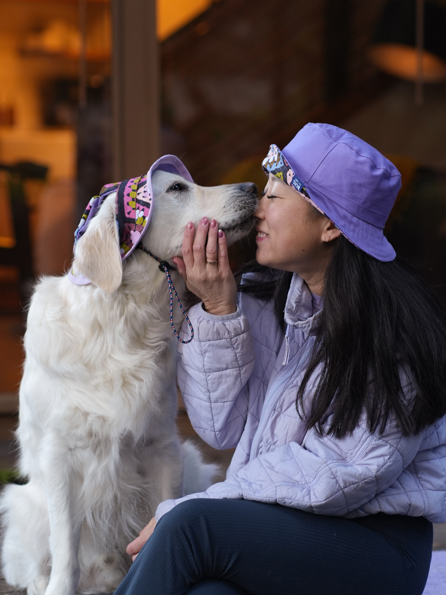 Matching Dog and Owner Crochet Print Reversible Bucket Hats