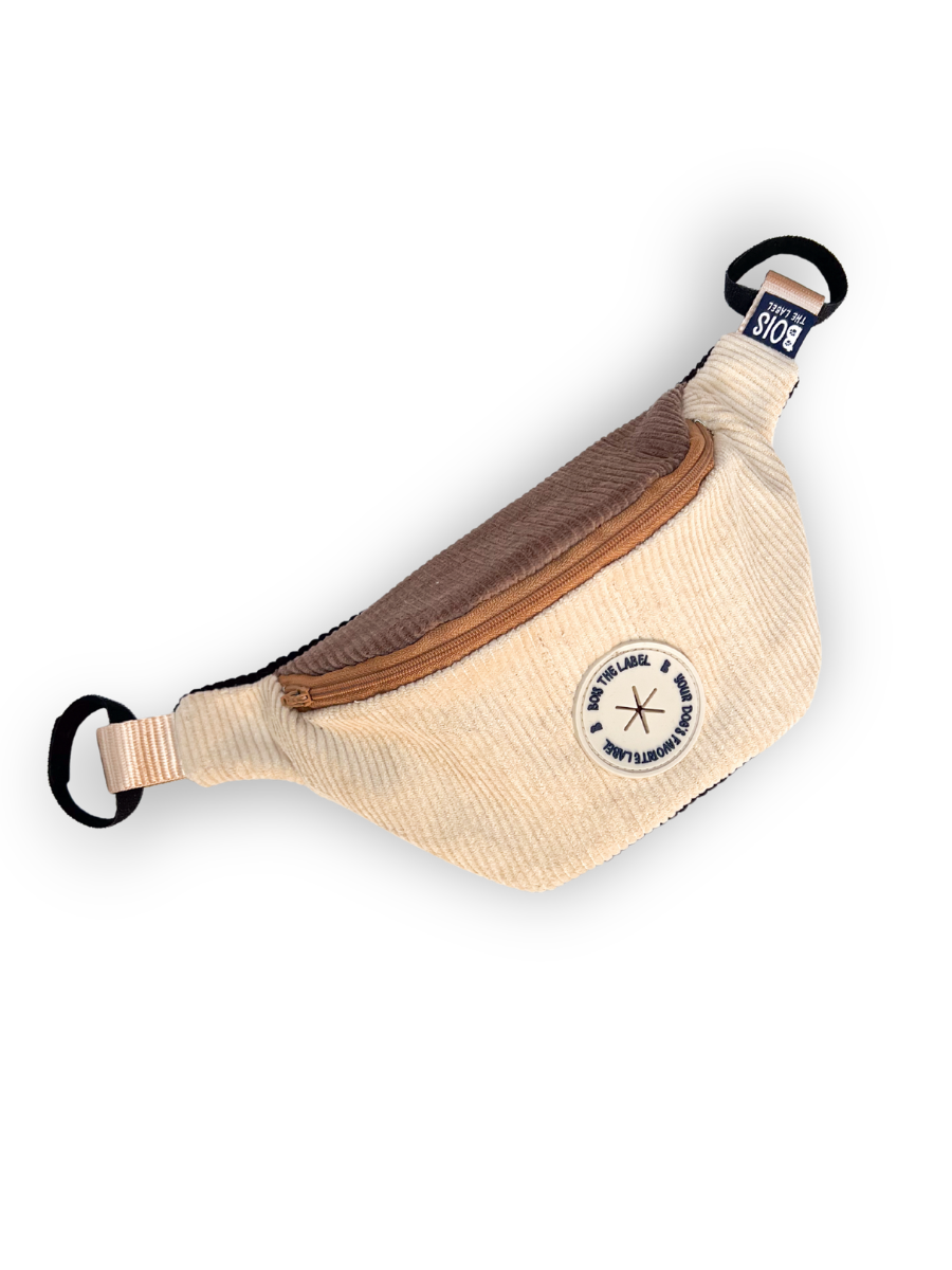 Doggy Bumbag - Cream Corduroy Colourblock
