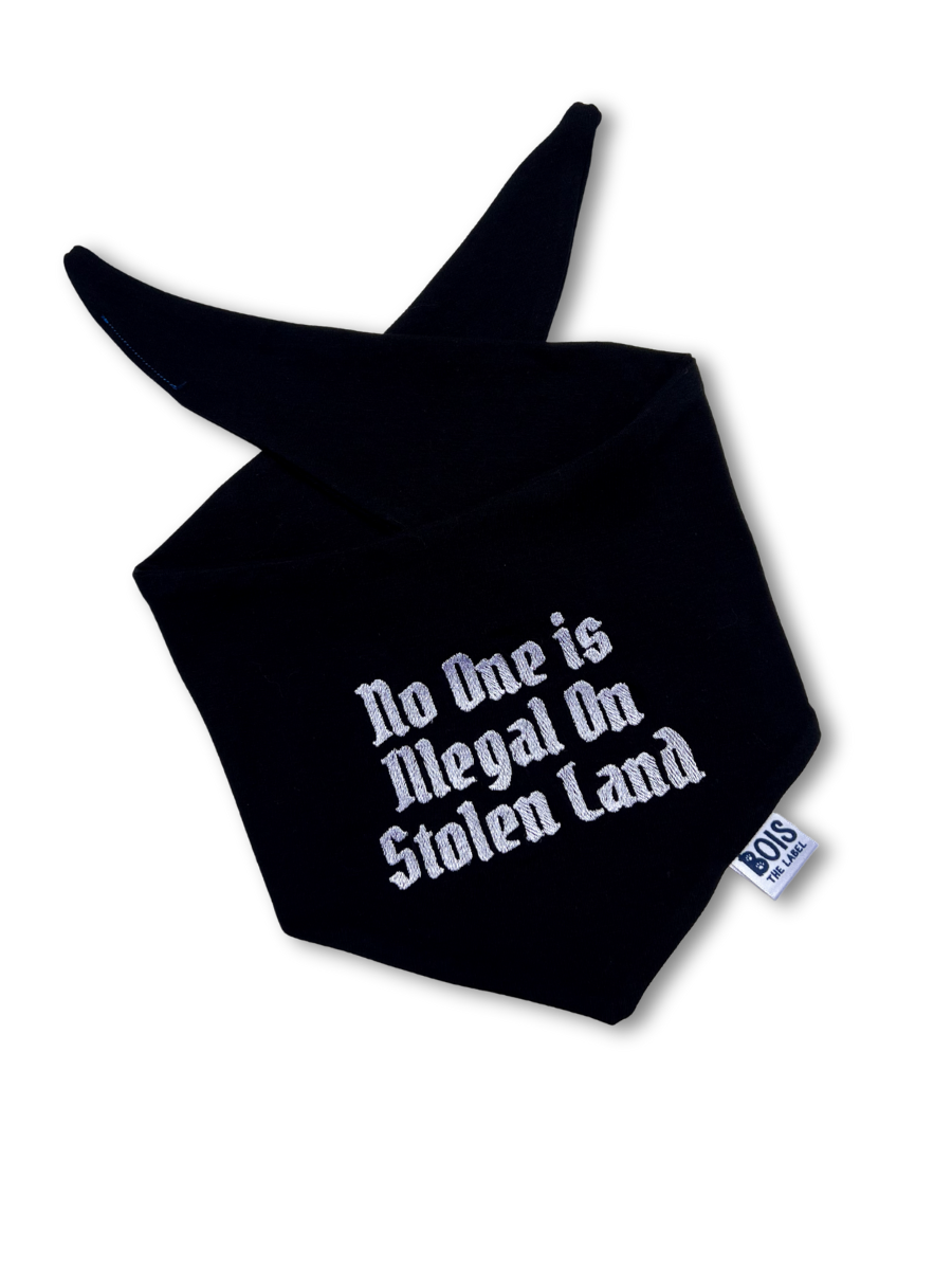 'No One is Illegal On Stolen Land' Dog Bandana
