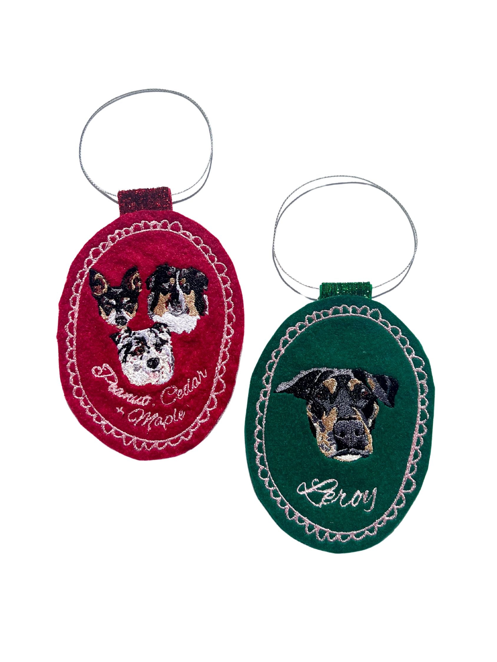 Custom Felt Pet Portrait Christmas Ornament