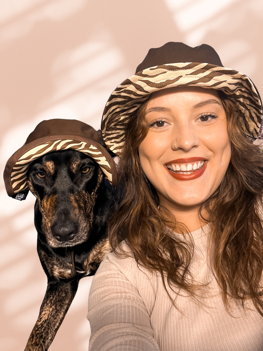 Matching Dog and Owner Zebra Reversible Bucket Hats