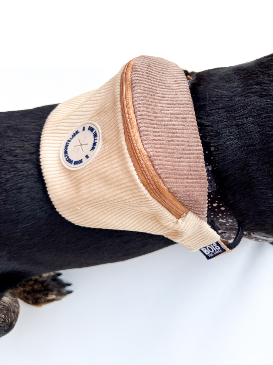 Doggy Bumbag - Cream Corduroy Colourblock