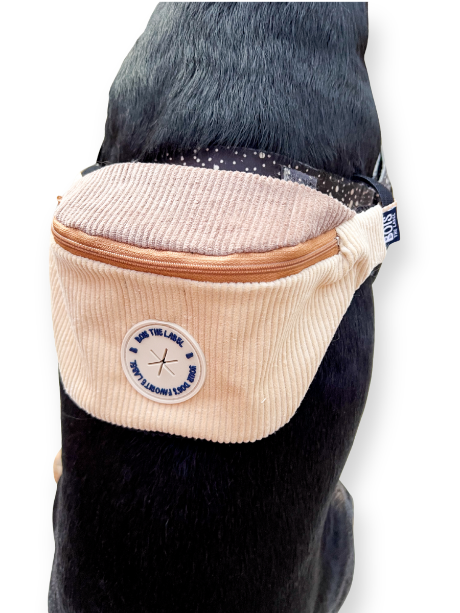 Doggy Bumbag - Cream Corduroy Colourblock