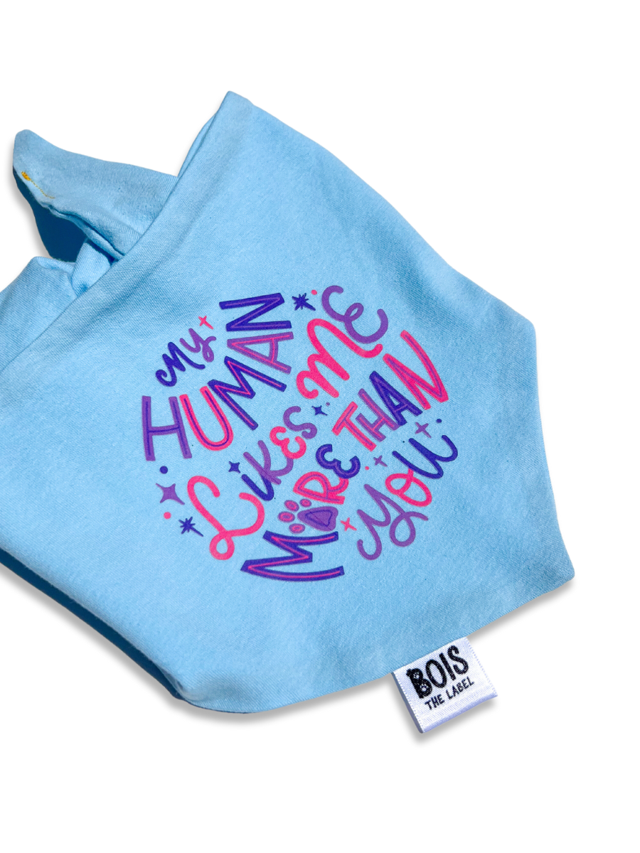 "My Human Likes Me More Than You" x BubblyType Dog Bandana