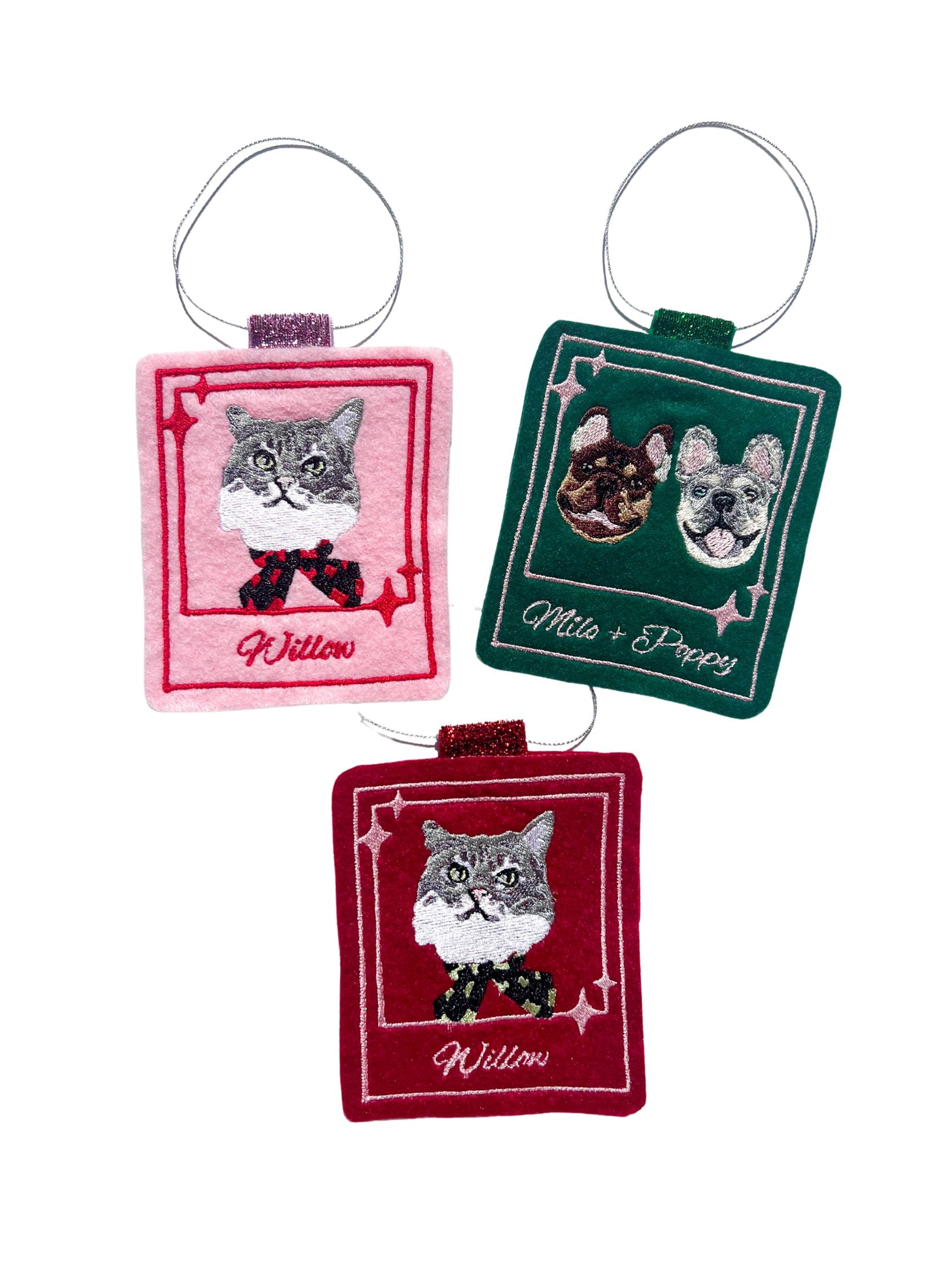 Custom Felt Pet Portrait Christmas Ornament