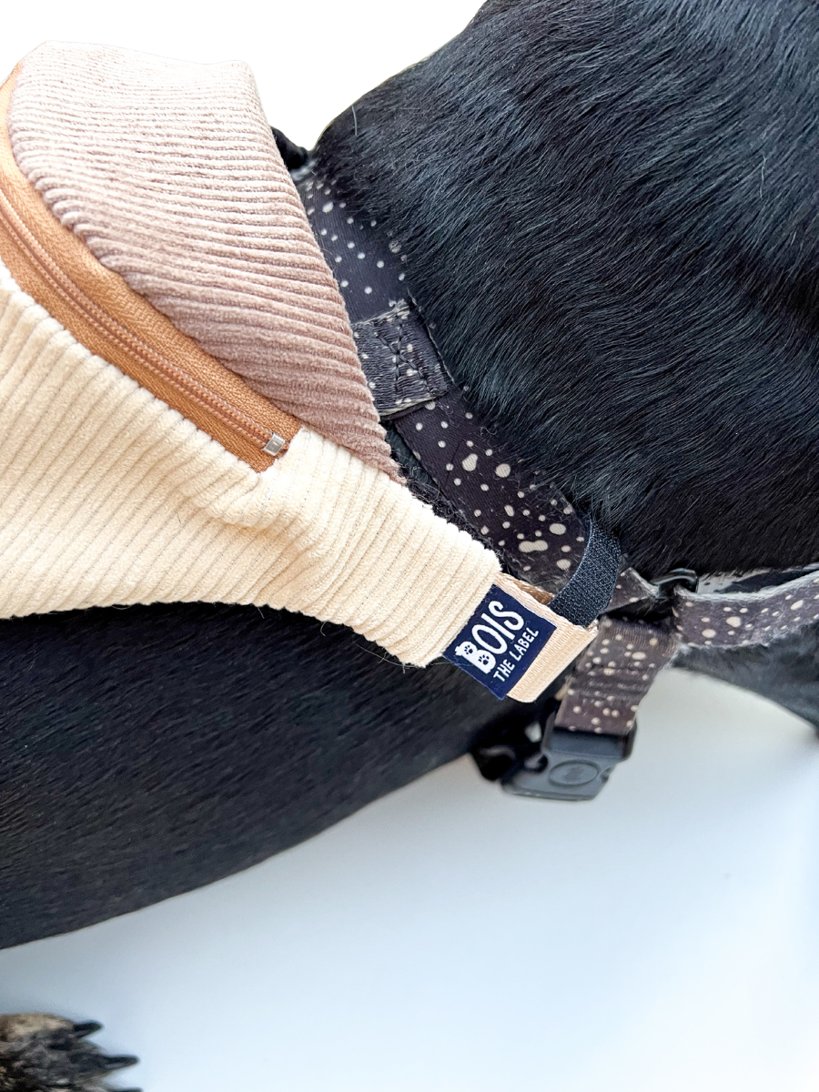 Doggy Bumbag - Cream Corduroy Colourblock
