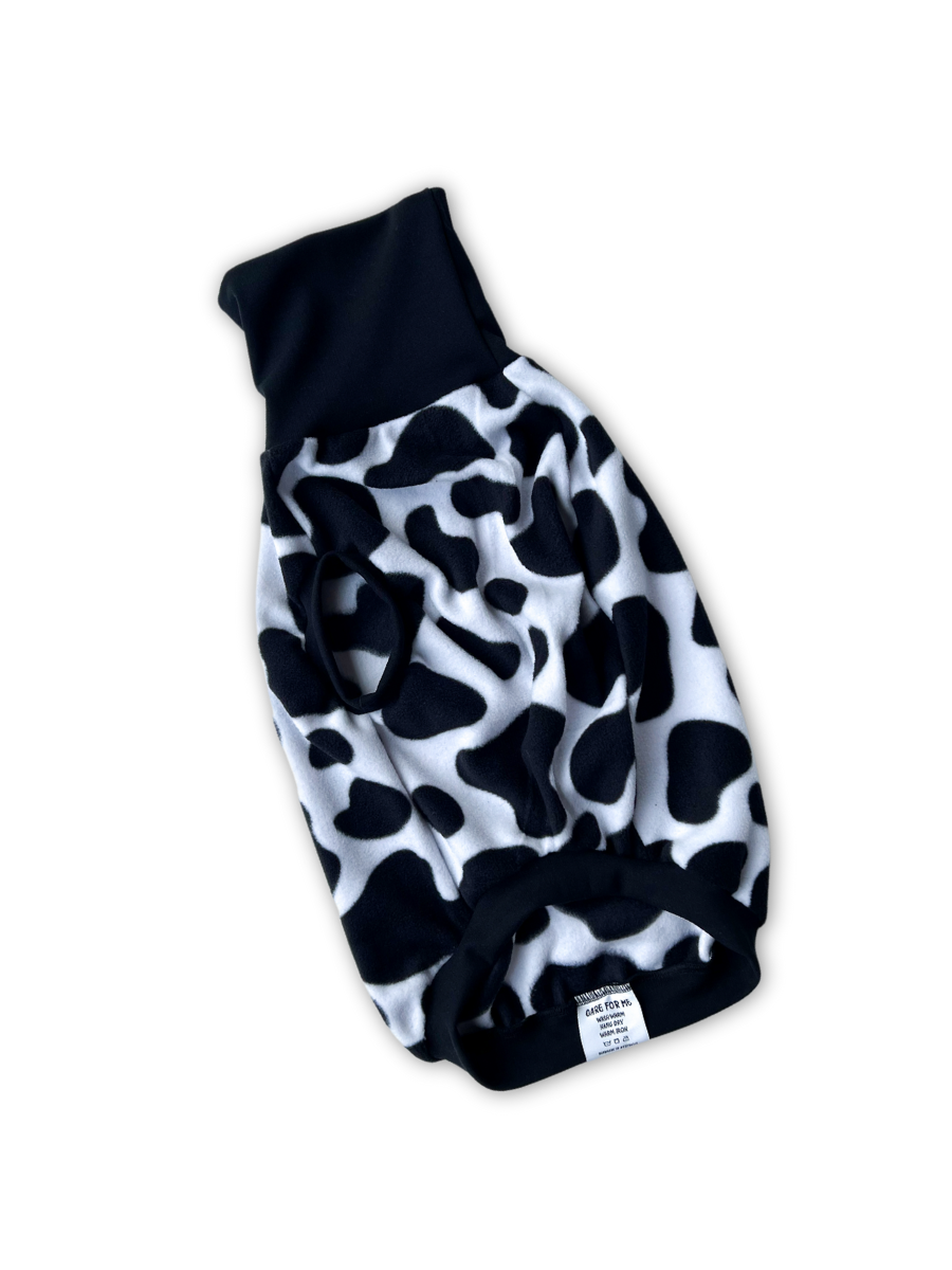 Cow Print Sleeveless Dog Jumper