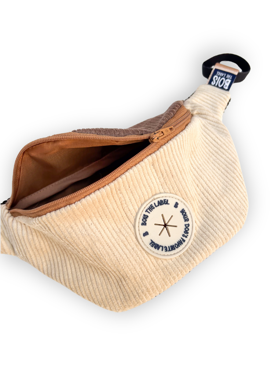 Doggy Bumbag - Cream Corduroy Colourblock