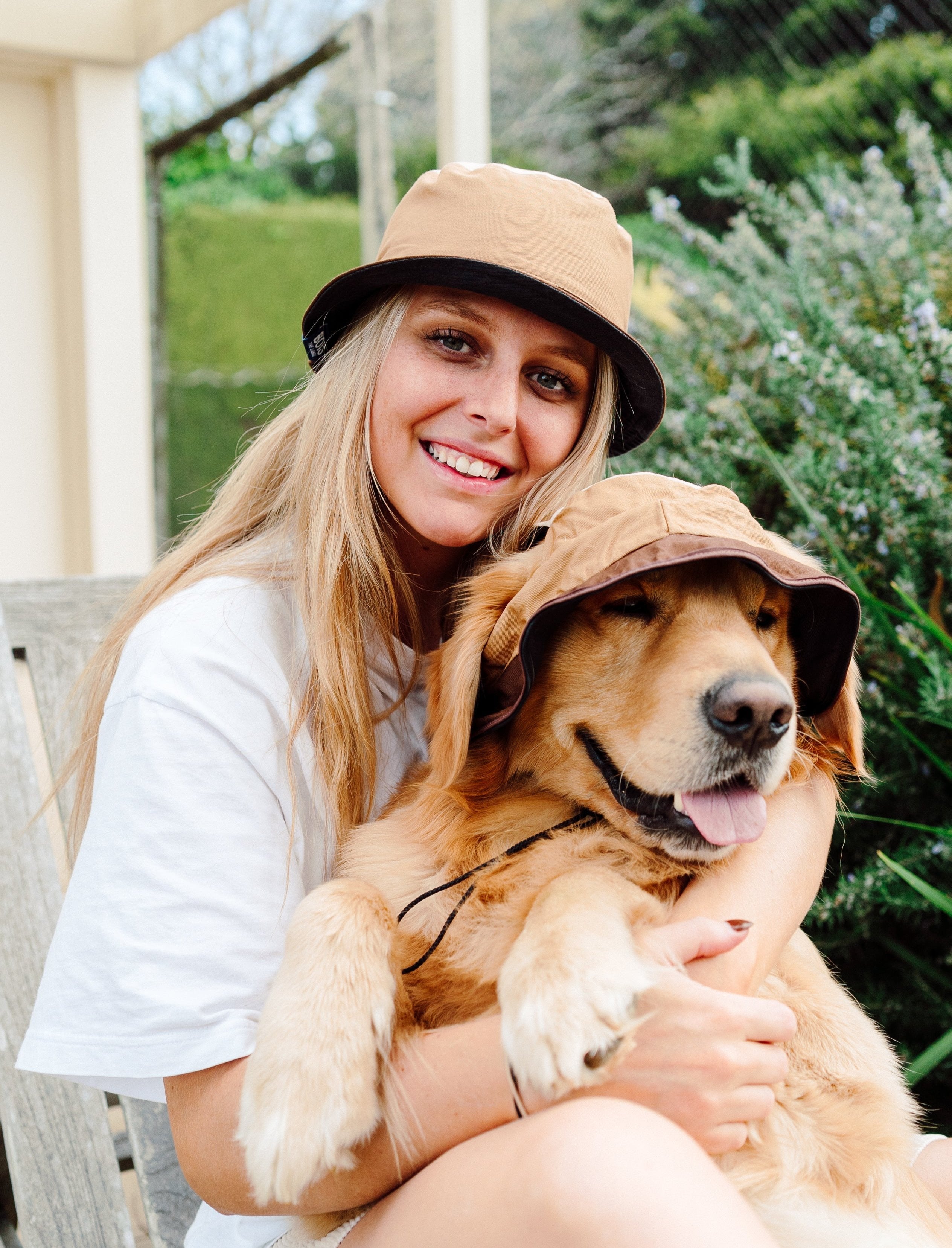 Matching Dog and Owner Nude Reversible Bucket Hats