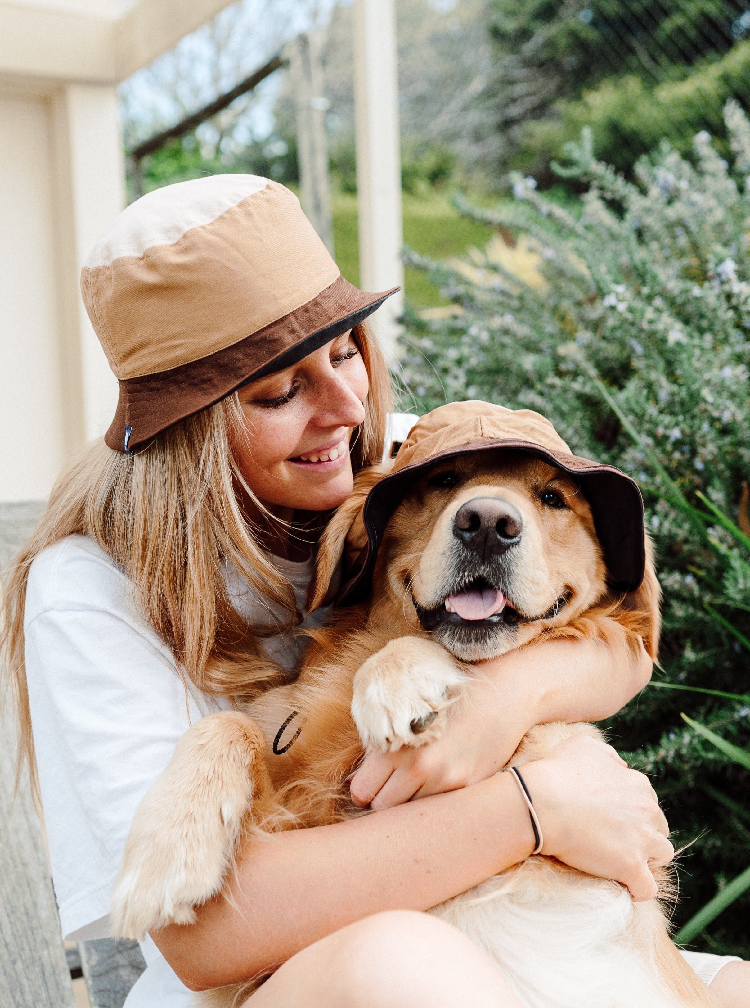 Matching Dog and Owner Nude Reversible Bucket Hats