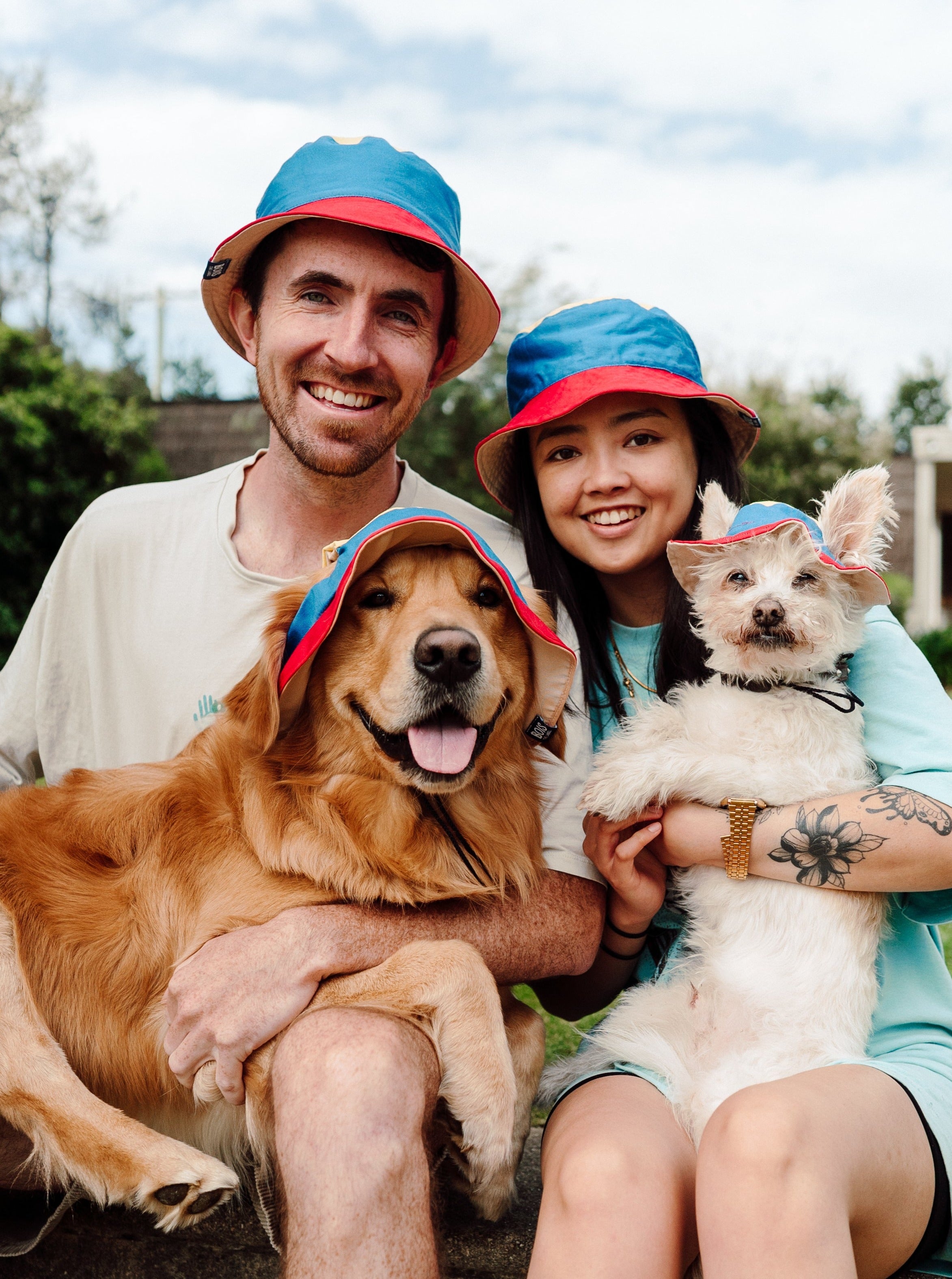 Matching Dog and Owner 90s Reversible Bucket Hats