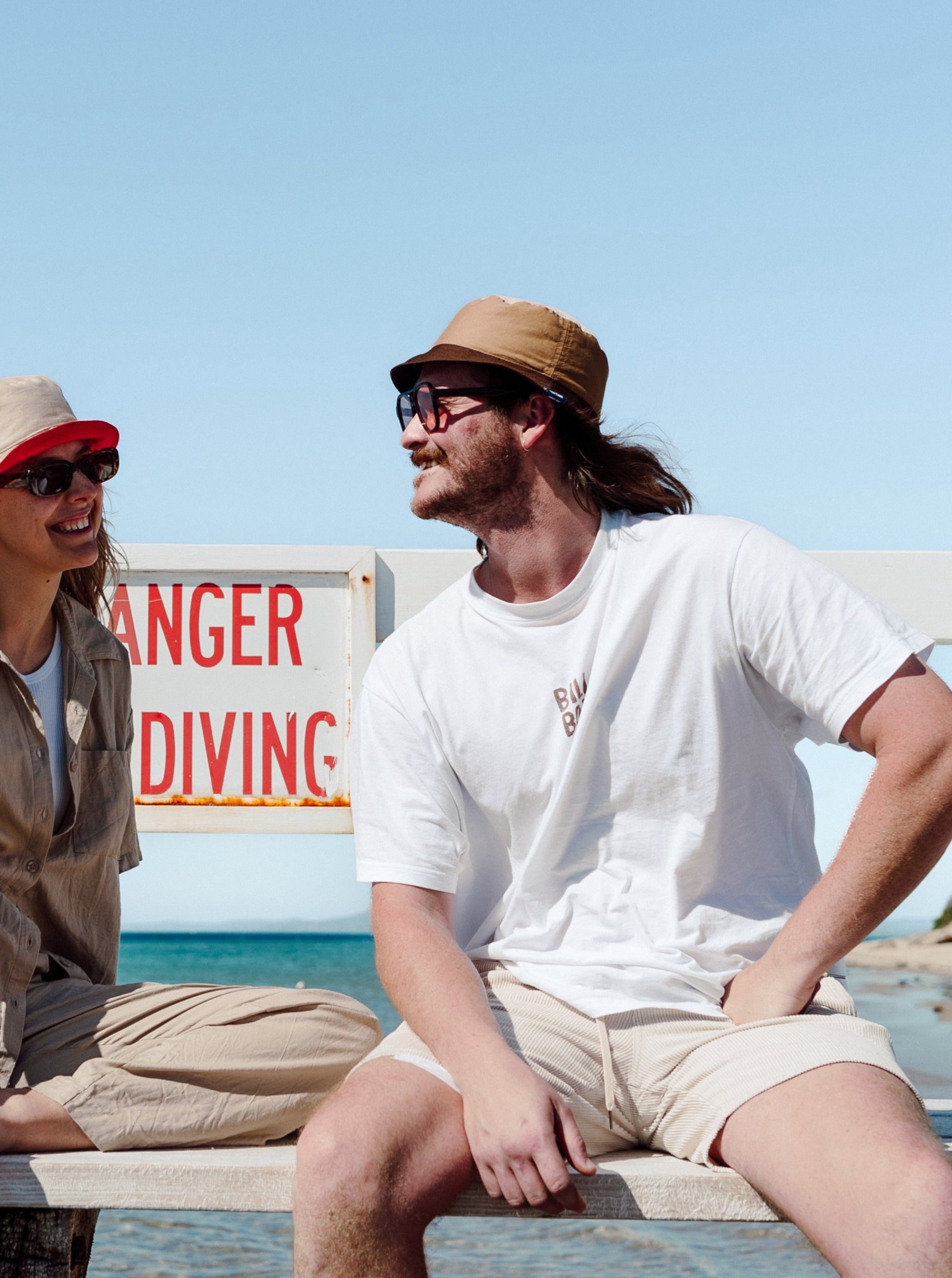 Nude Colorblock Reversible Human Bucket Hat