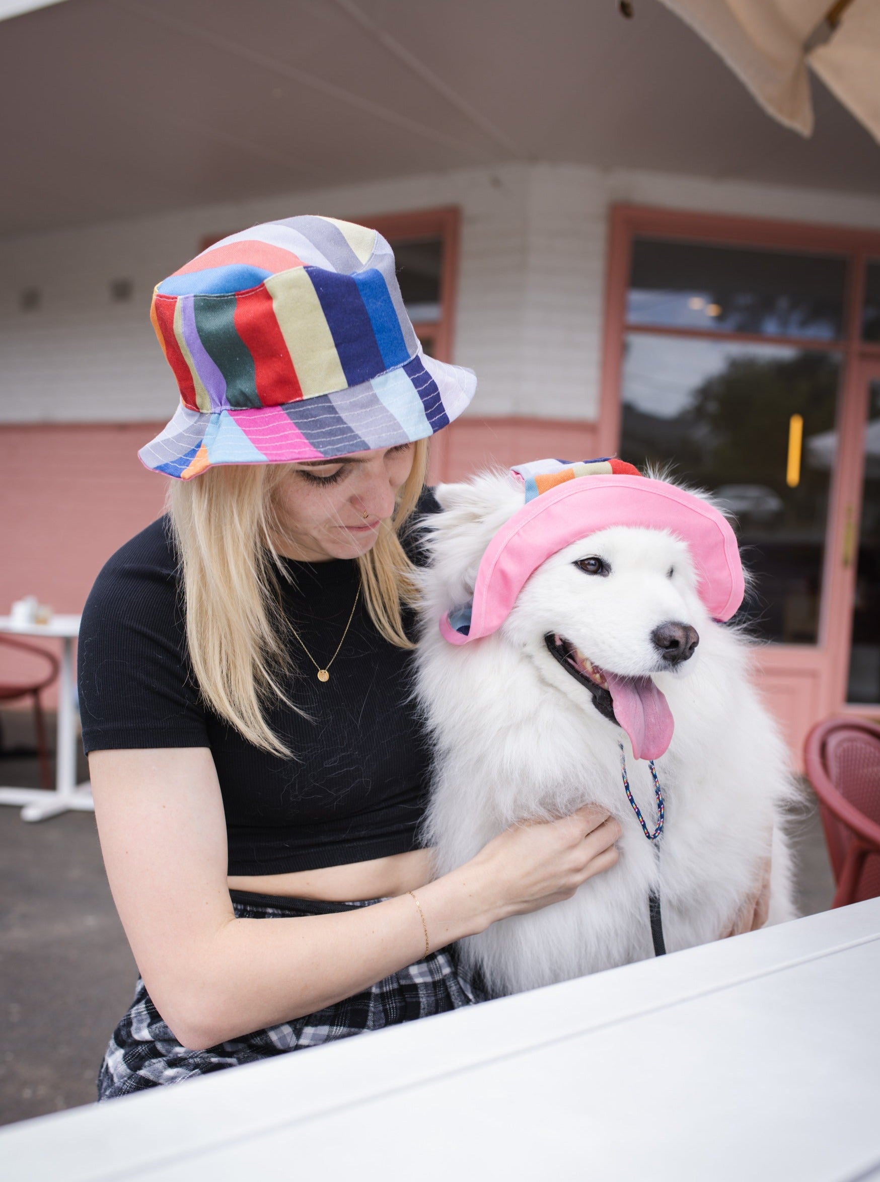 Matching Dog and Owner Stripe Bucket Hats