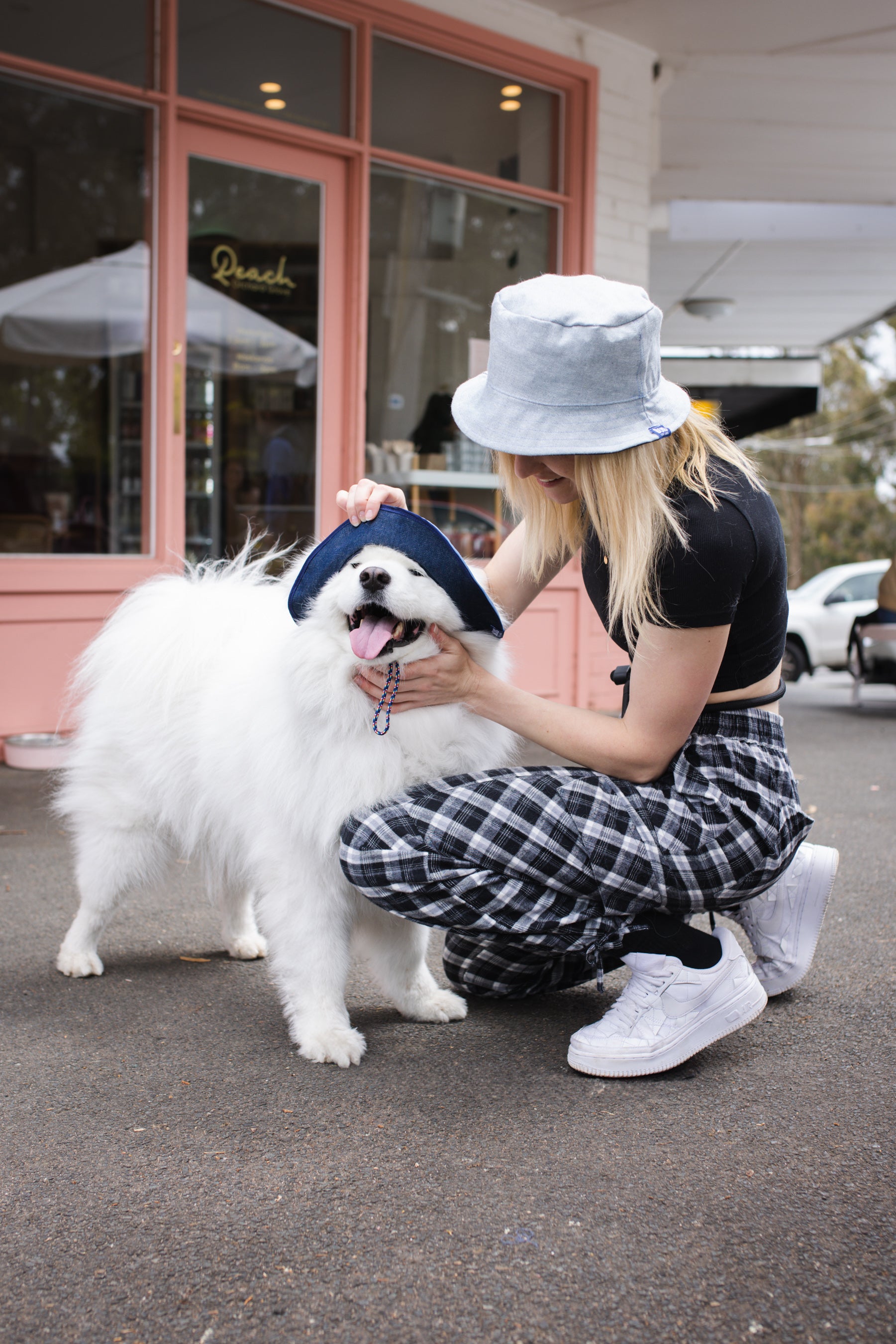 Matching Dog and Owner Denim Reversible Bucket Hats