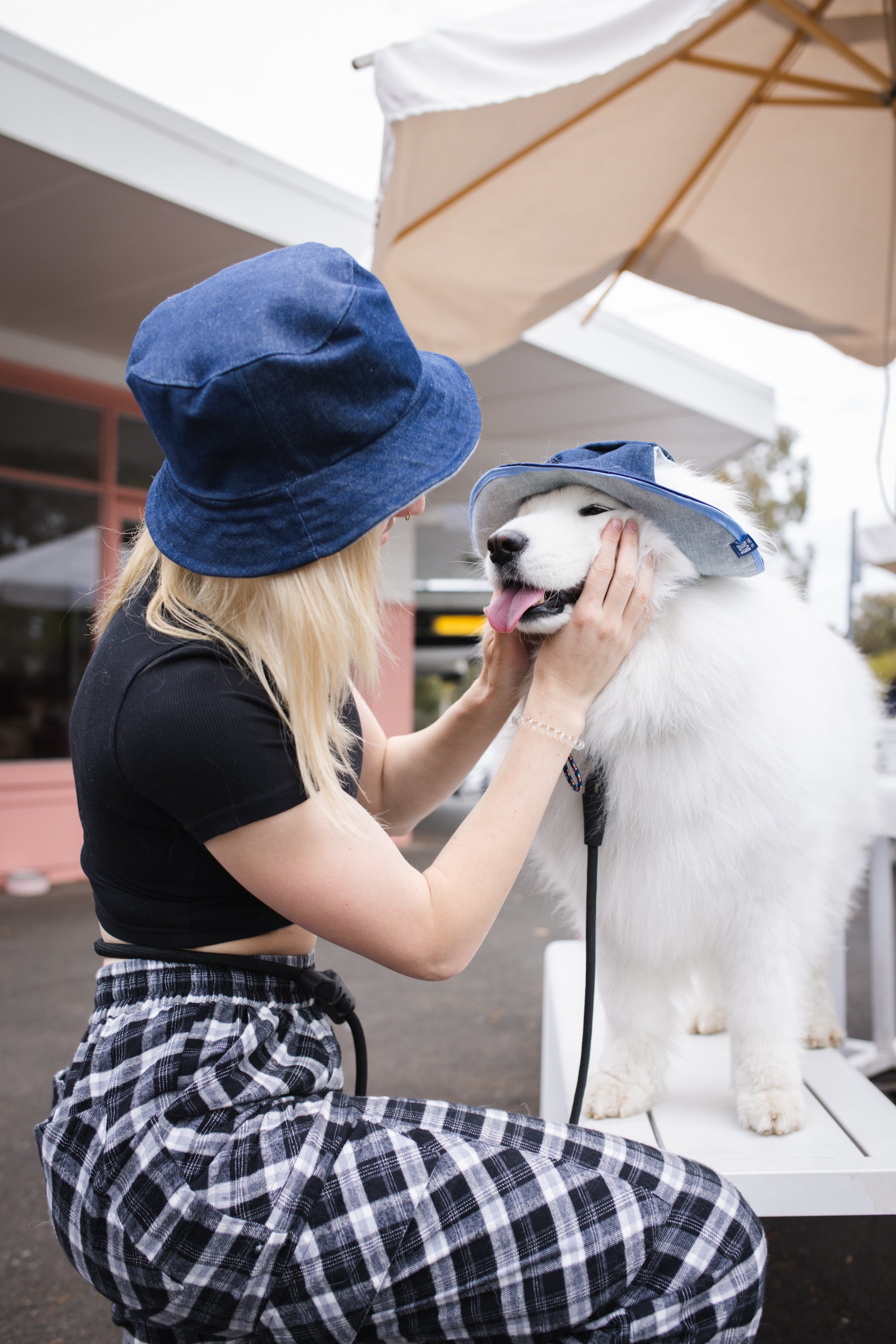 Matching Dog and Owner Denim Reversible Bucket Hats
