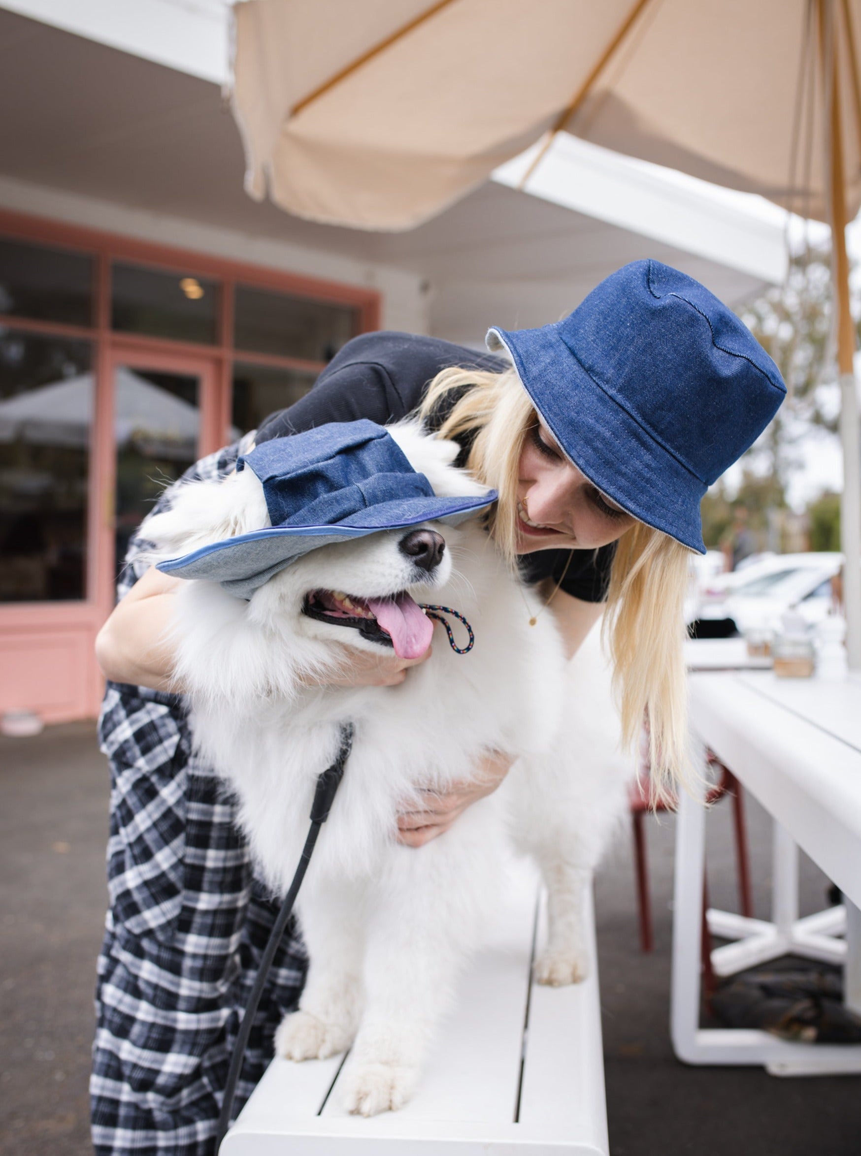 Matching Dog and Owner Denim Reversible Bucket Hats