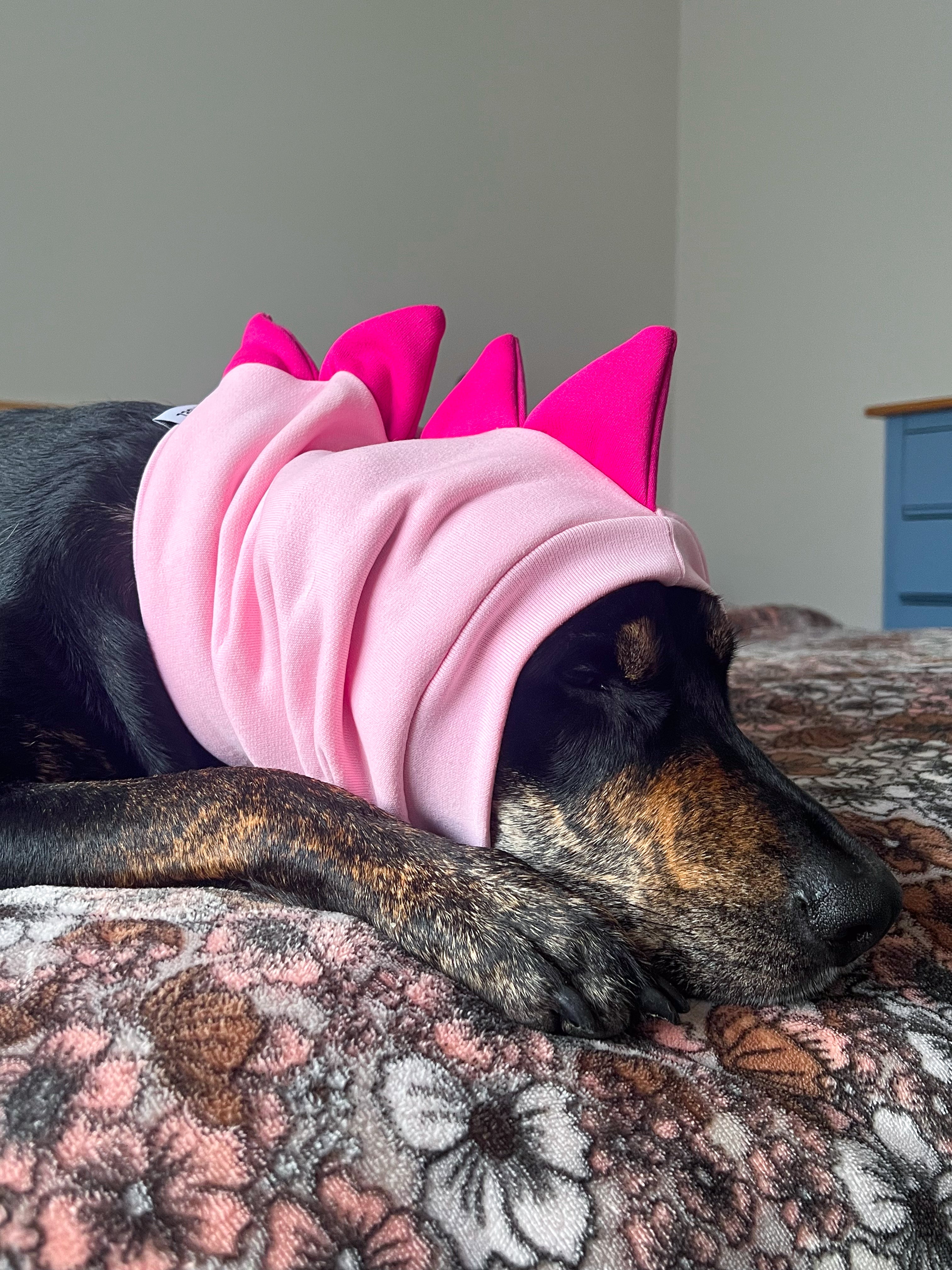 Pink Dinosaur Snood Dog Costume