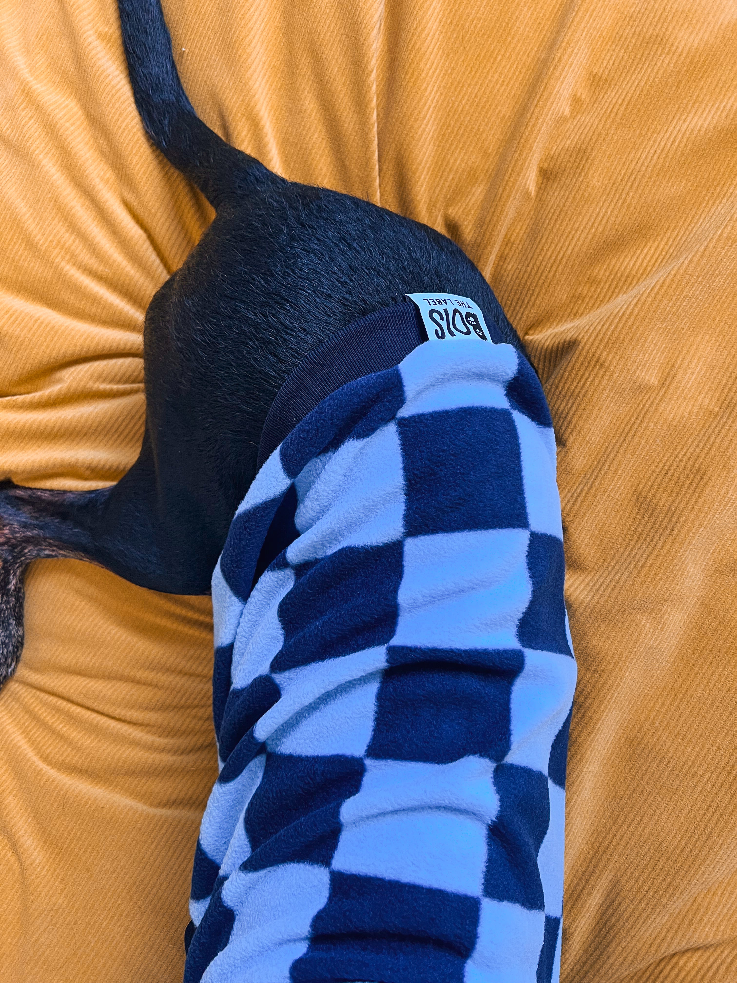 Blueberry Checker Sleeveless Dog Jumper