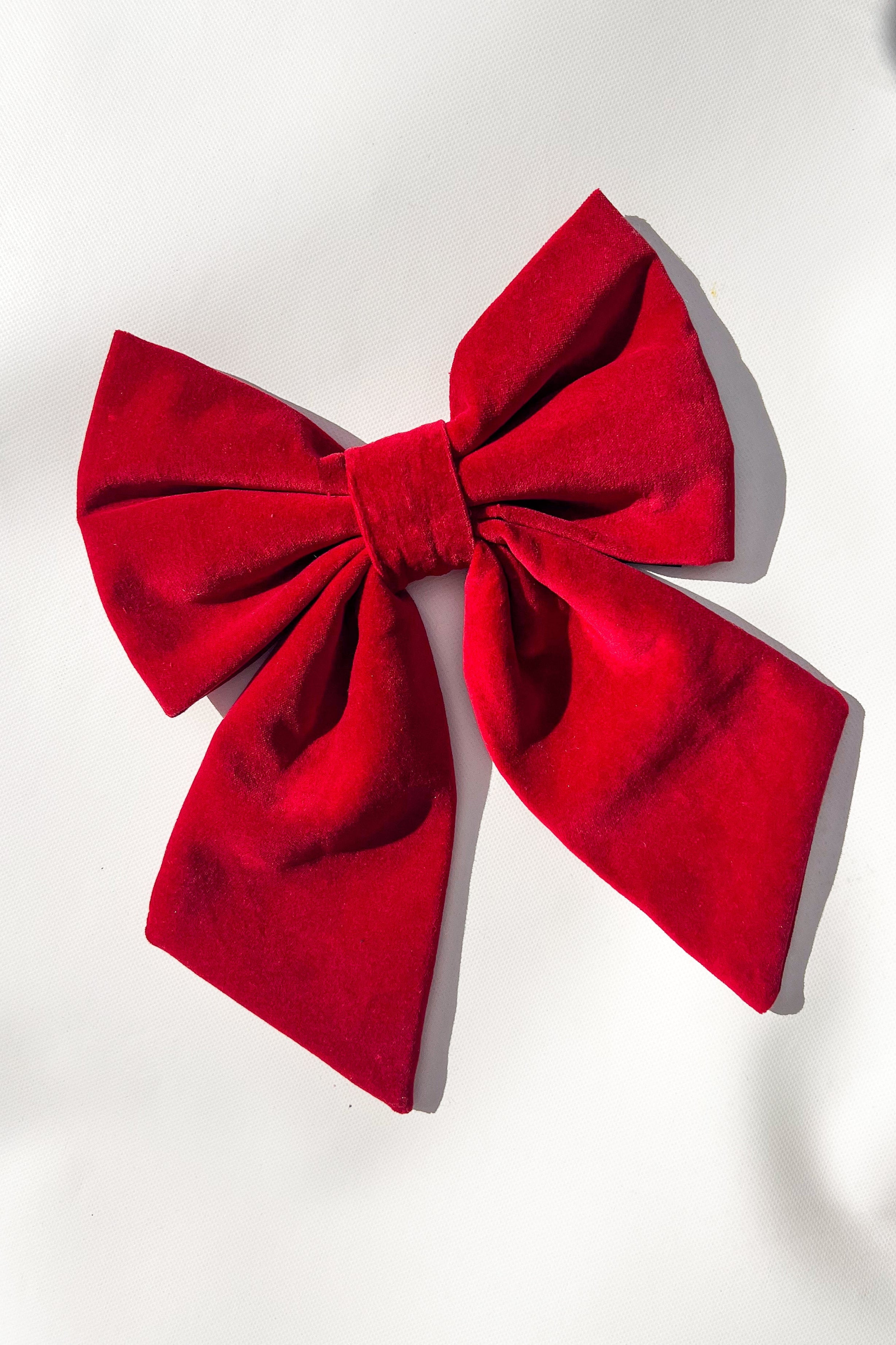 JUMBO Red Cotton Velvet Dog Sailor Bow