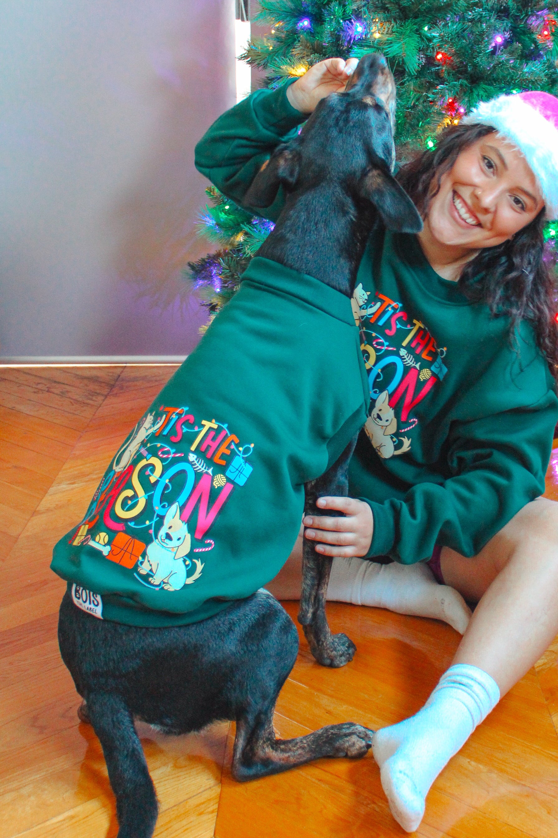 Large Holiday Christmas Dog Sleeveless Jumper - Ready to Ship