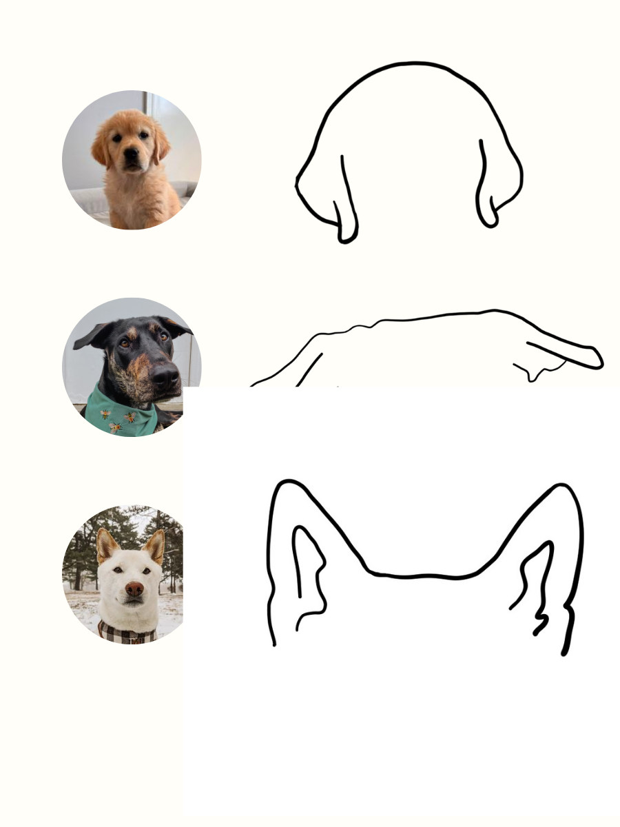 Custom Pet Ear Line Drawing Crewneck