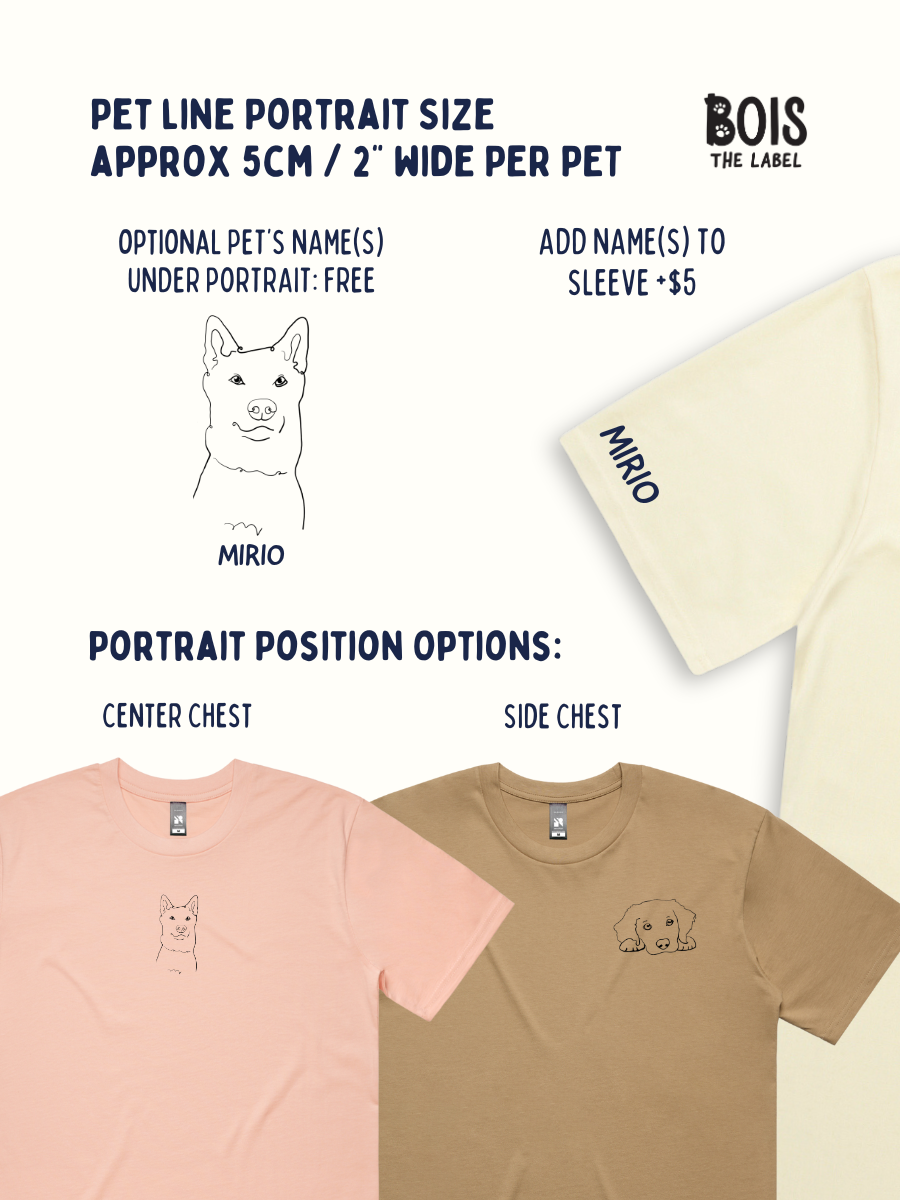 Custom Pet Line Portrait Tshirt