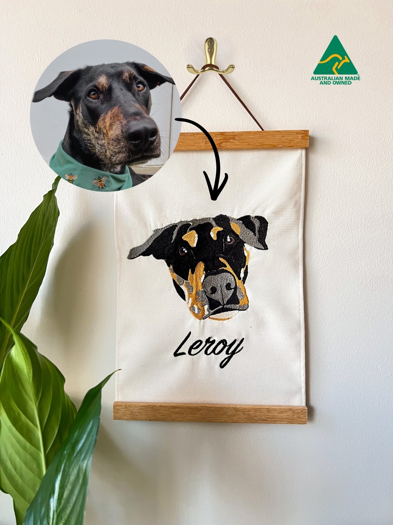 Custom Pet Portrait Wall Hanging