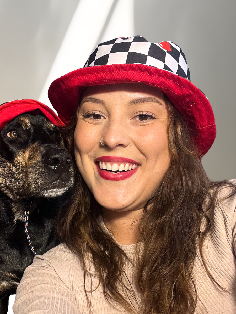 Cherry Checker Human Reversible Bucket Hat