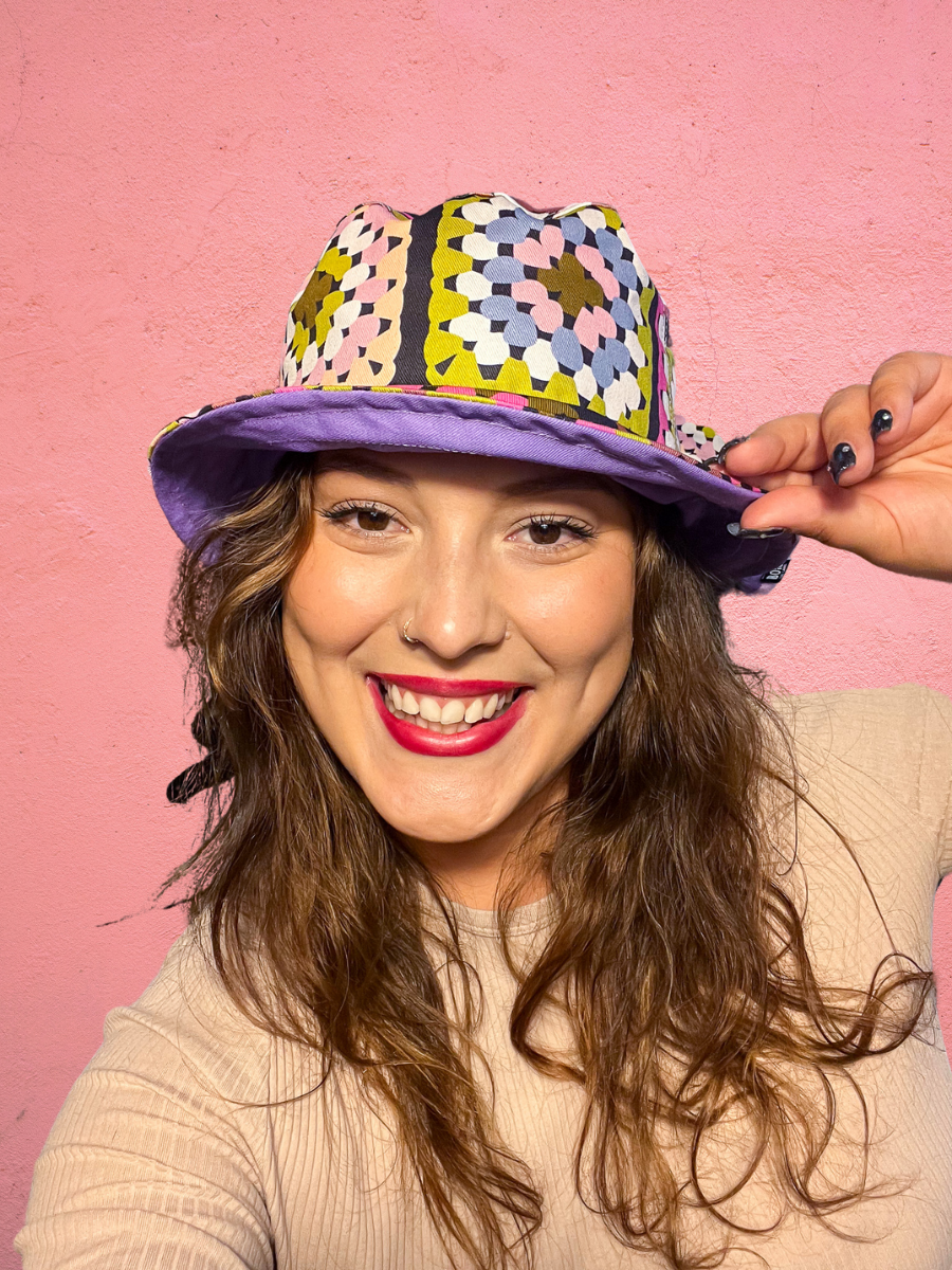 Crochet Print Human Reversible Bucket Hat