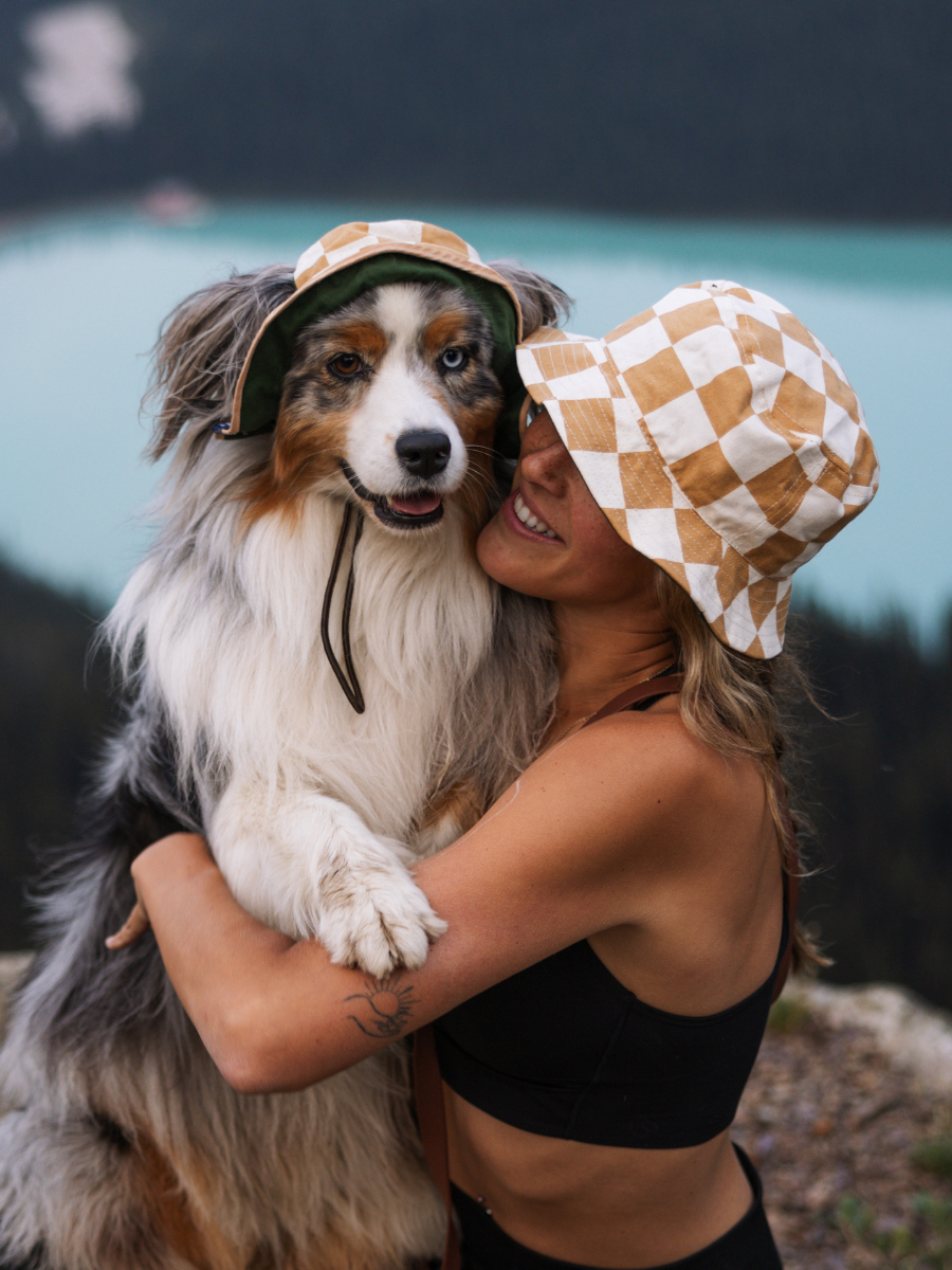 Matching Dog and Owner Checker Reversible Bucket Hats