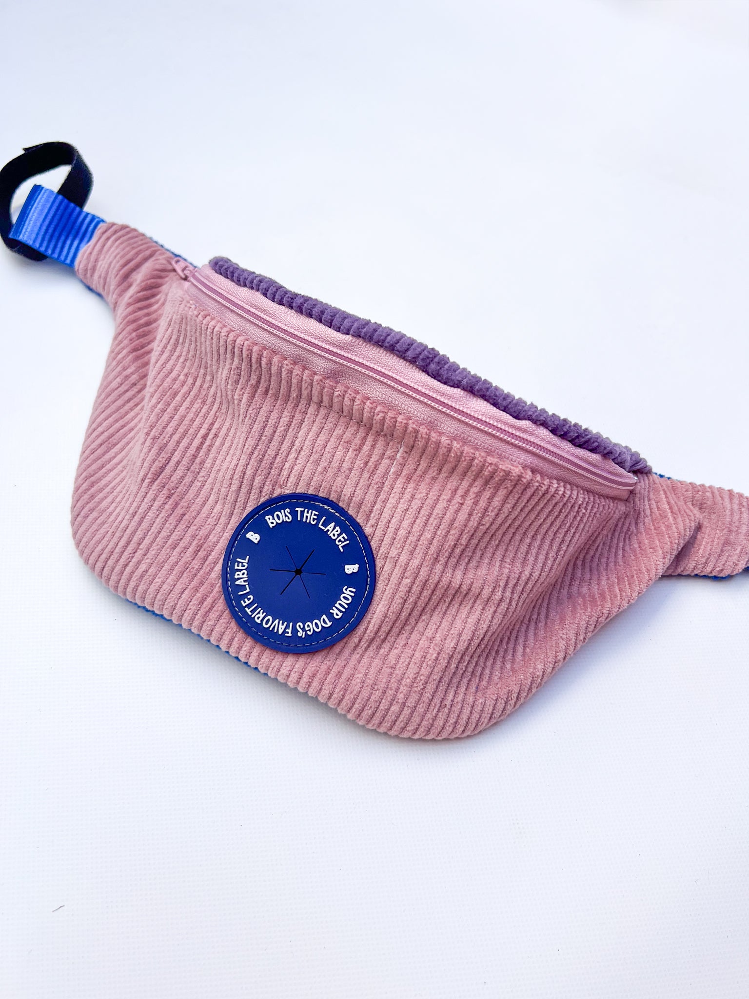 Doggy Bumbag - Rosy Corduroy Colourblock