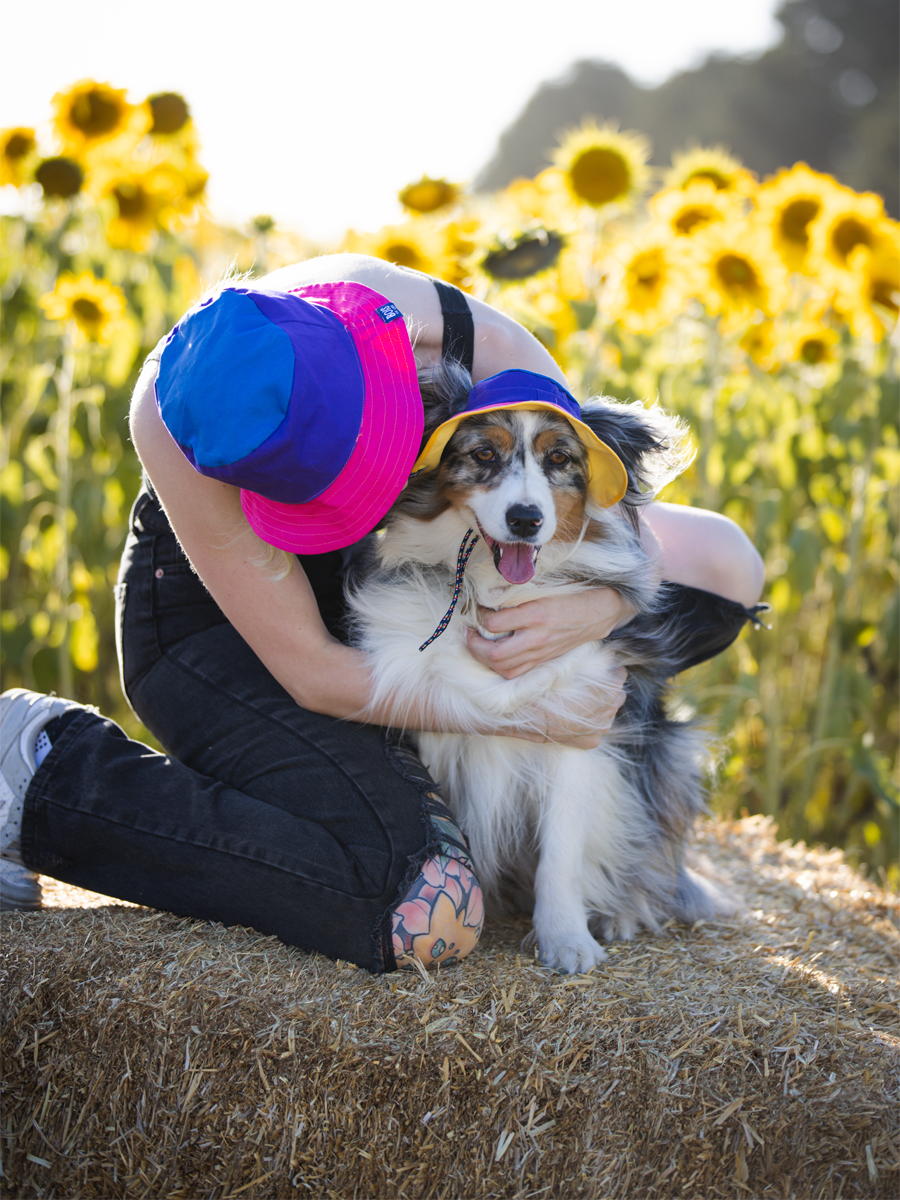 Matching Dog and Owner 80s Reversible Bucket Hats