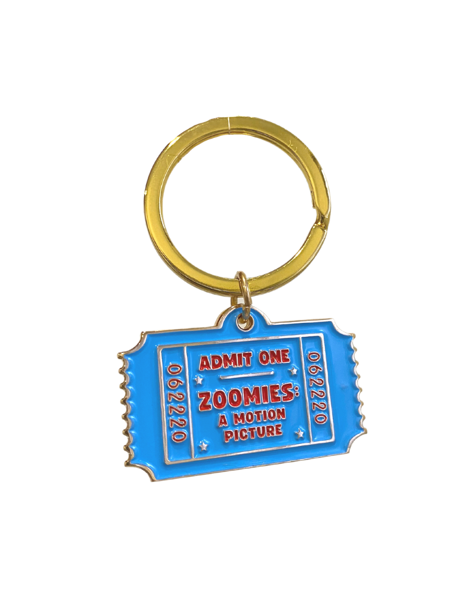 "Zoomies Movie Ticket" Key Ring / Dog Tag